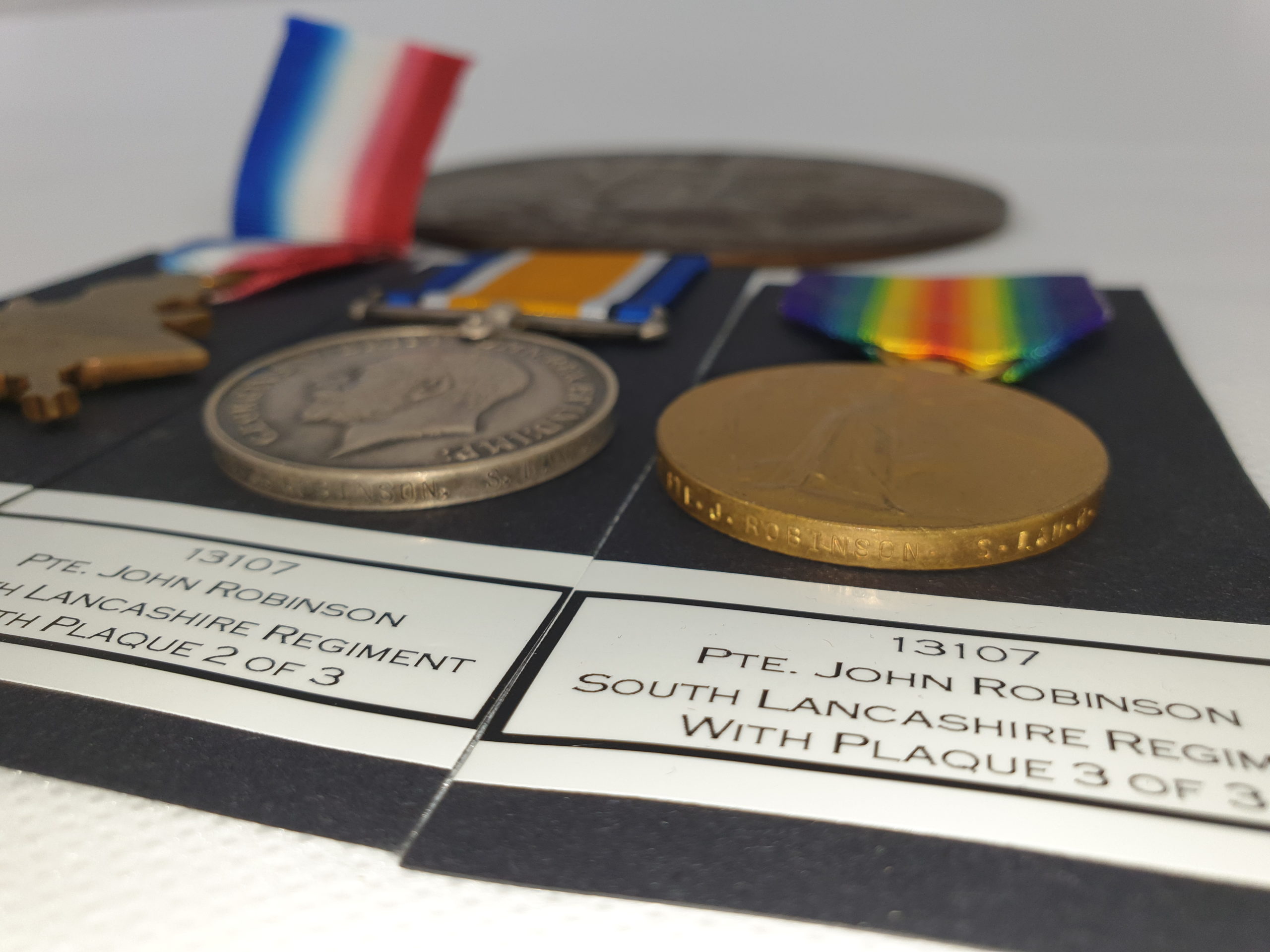 WW1 13107 Pte John Robinson South Lancashire Reg Casualty Trio & Death Penny - Image 8