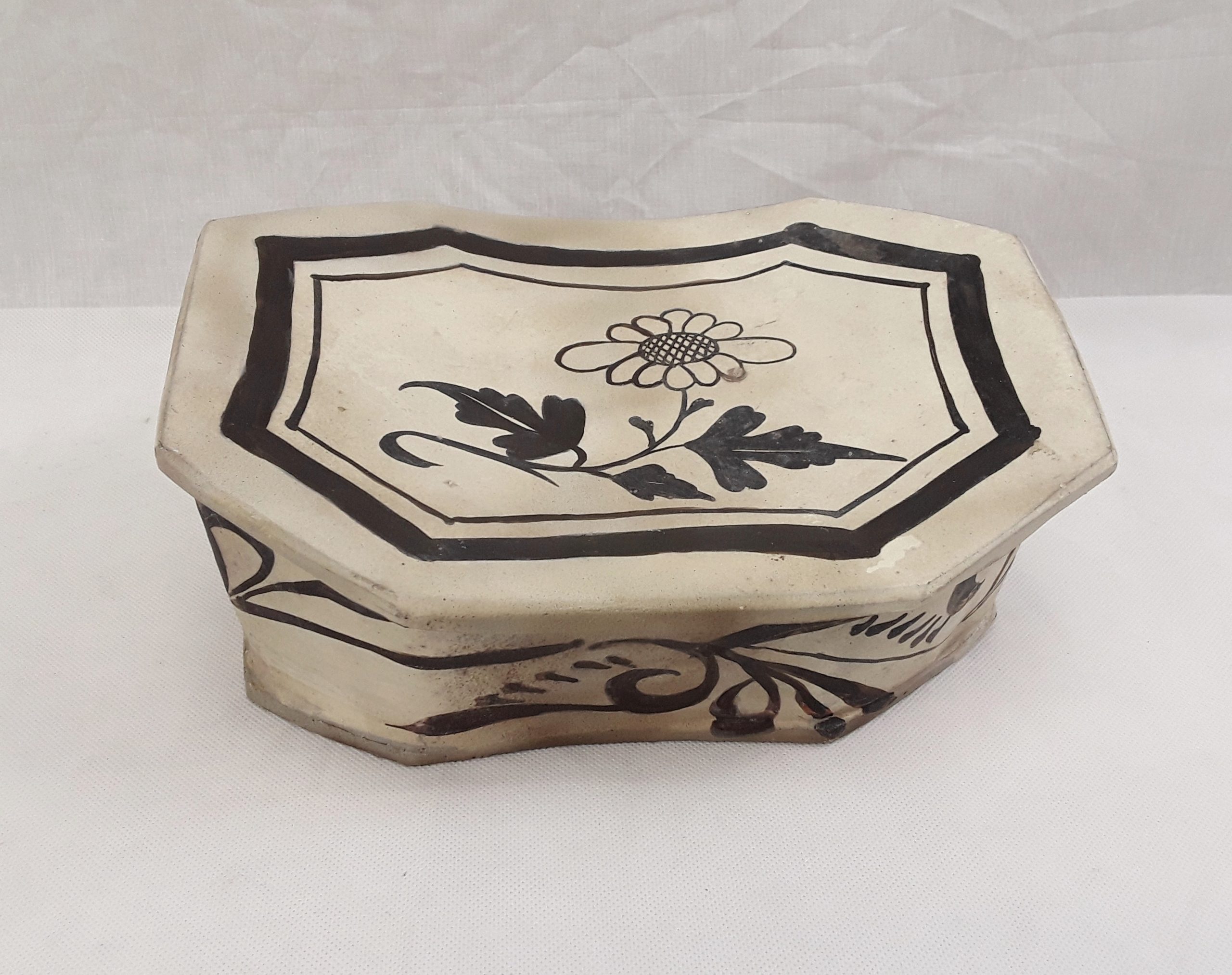 Chinese Cizhou Ware Yuan Period 1271 To 1368 Ceramic Head Rest Pillow