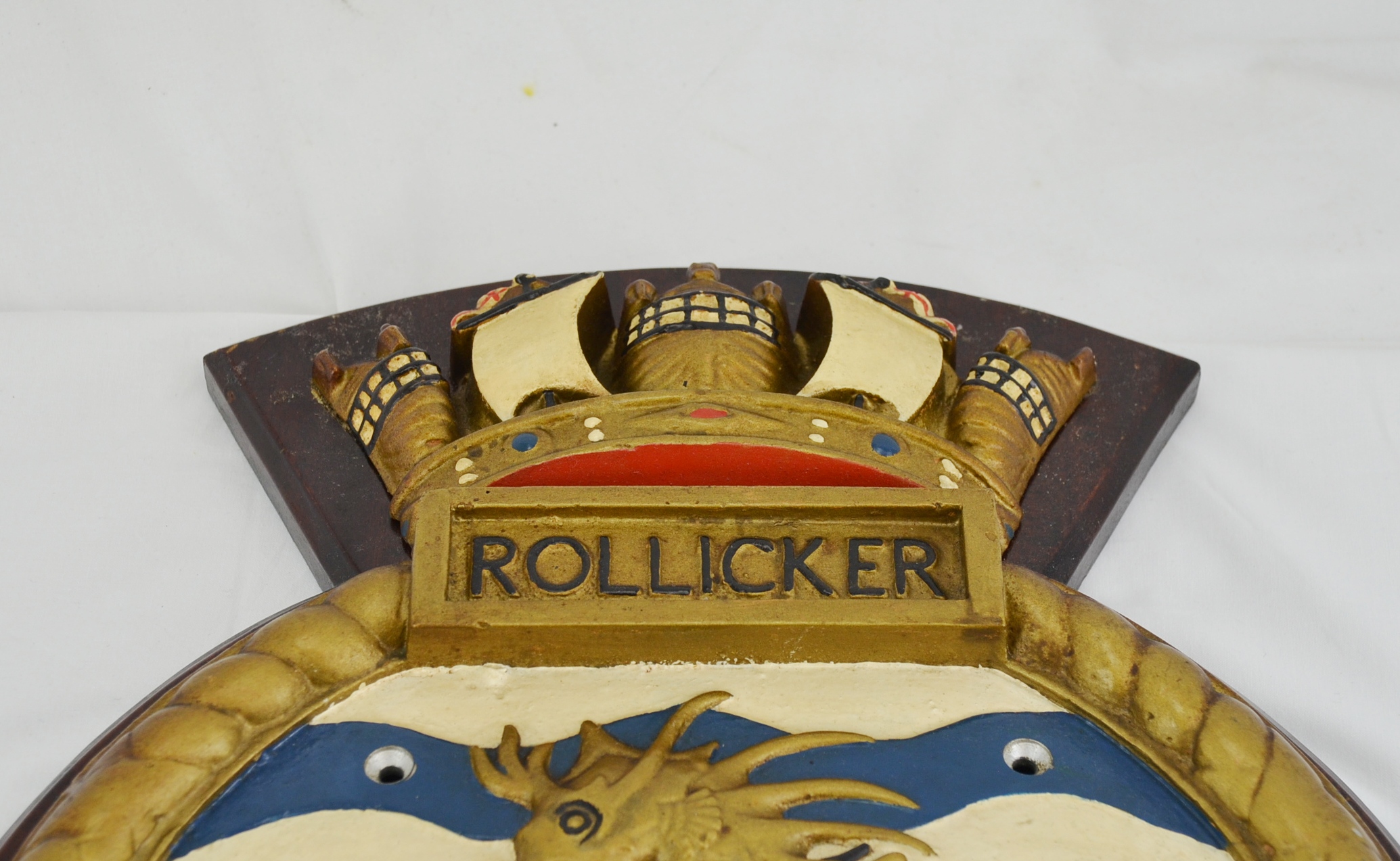 WW2 HMS Rollicker's Aluminium Ship's Crest - Image 2