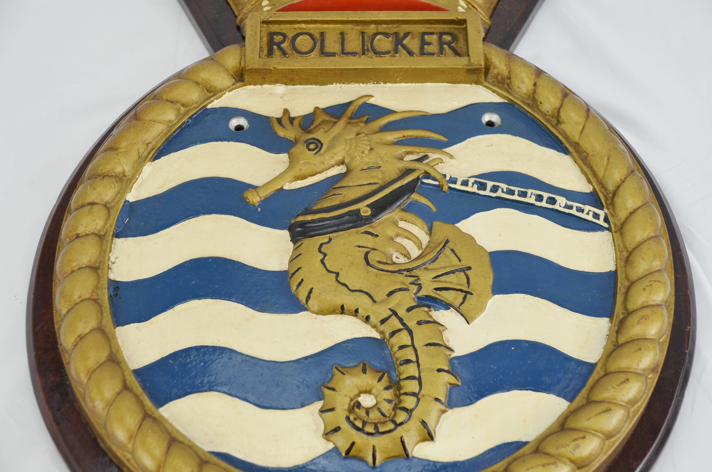 WW2 HMS Rollicker's Aluminium Ship's Crest - Image 3