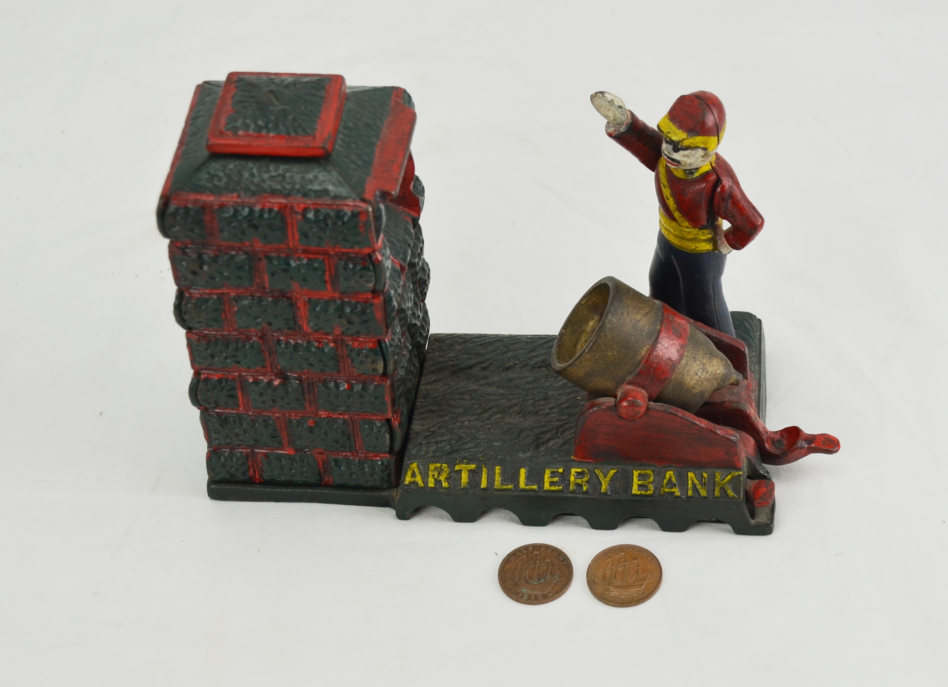 20th Century Cast-Iron Mechanical Artillery Bank