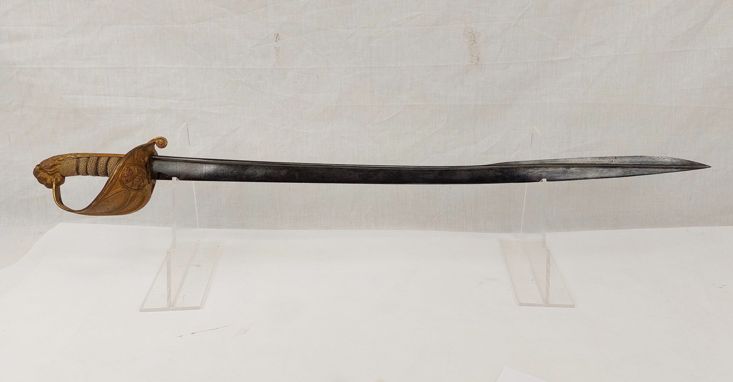 Good Early 1827 Pattern Royal Navy Officers Pipeback Sword In Untouched Order