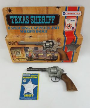 Lone Star Toys Texas Sheriff Ring Cap Pistol & Badge Set