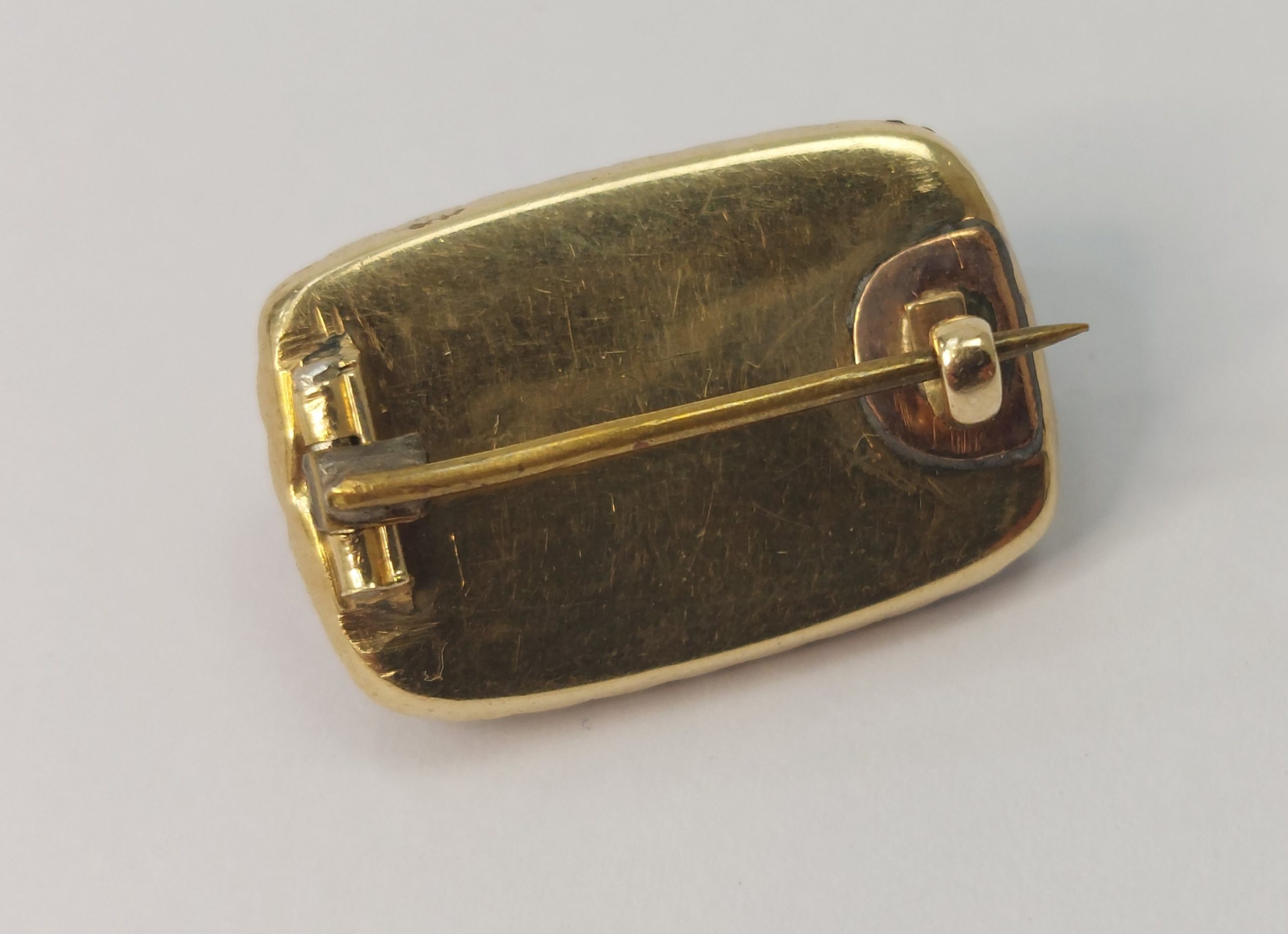 9ct Yellow Gold Amber & Pearl Miniature Brooch - Image 3