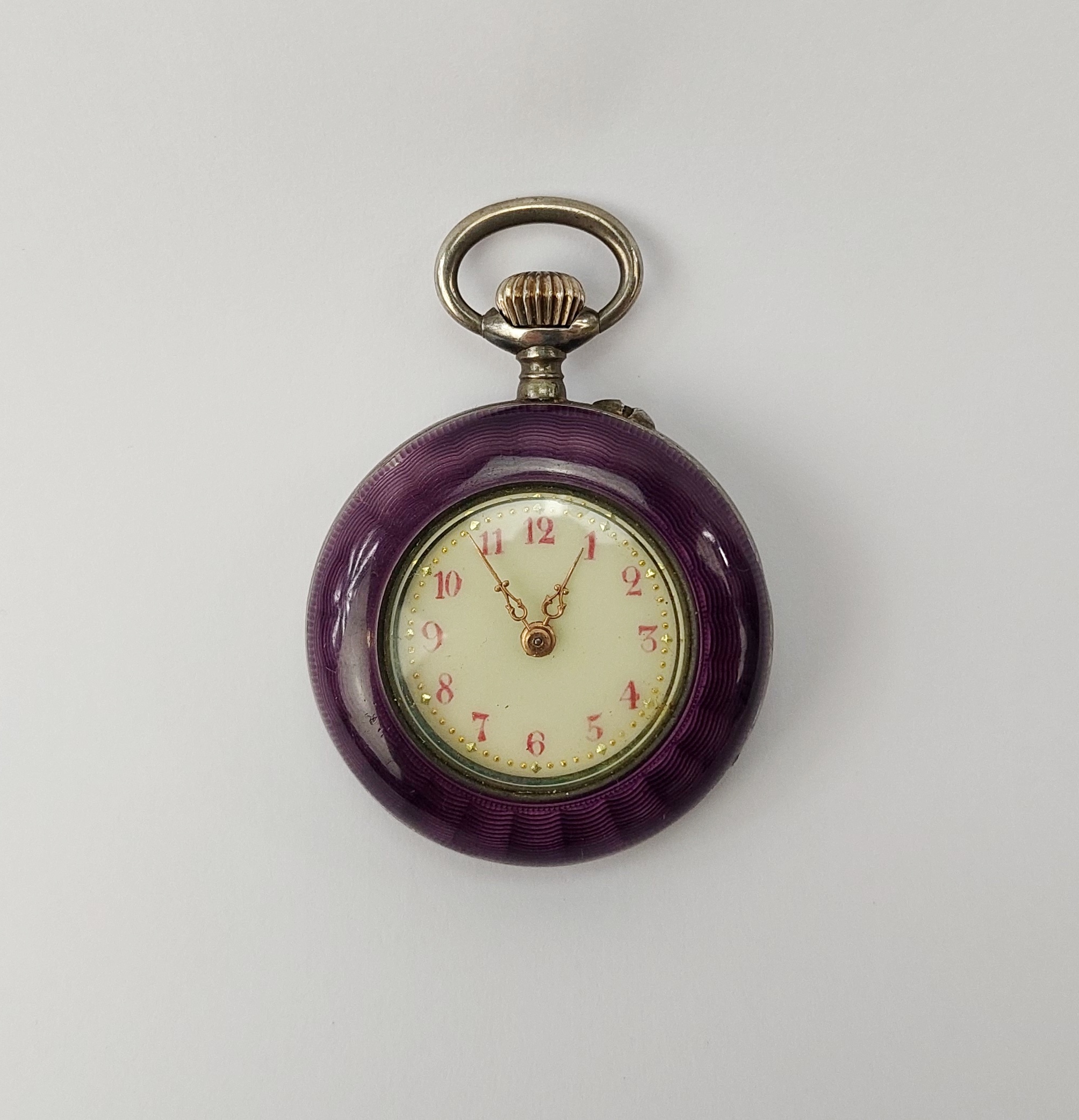 Ladies Guilloché Enamelled Manual Wind Pocket Watch