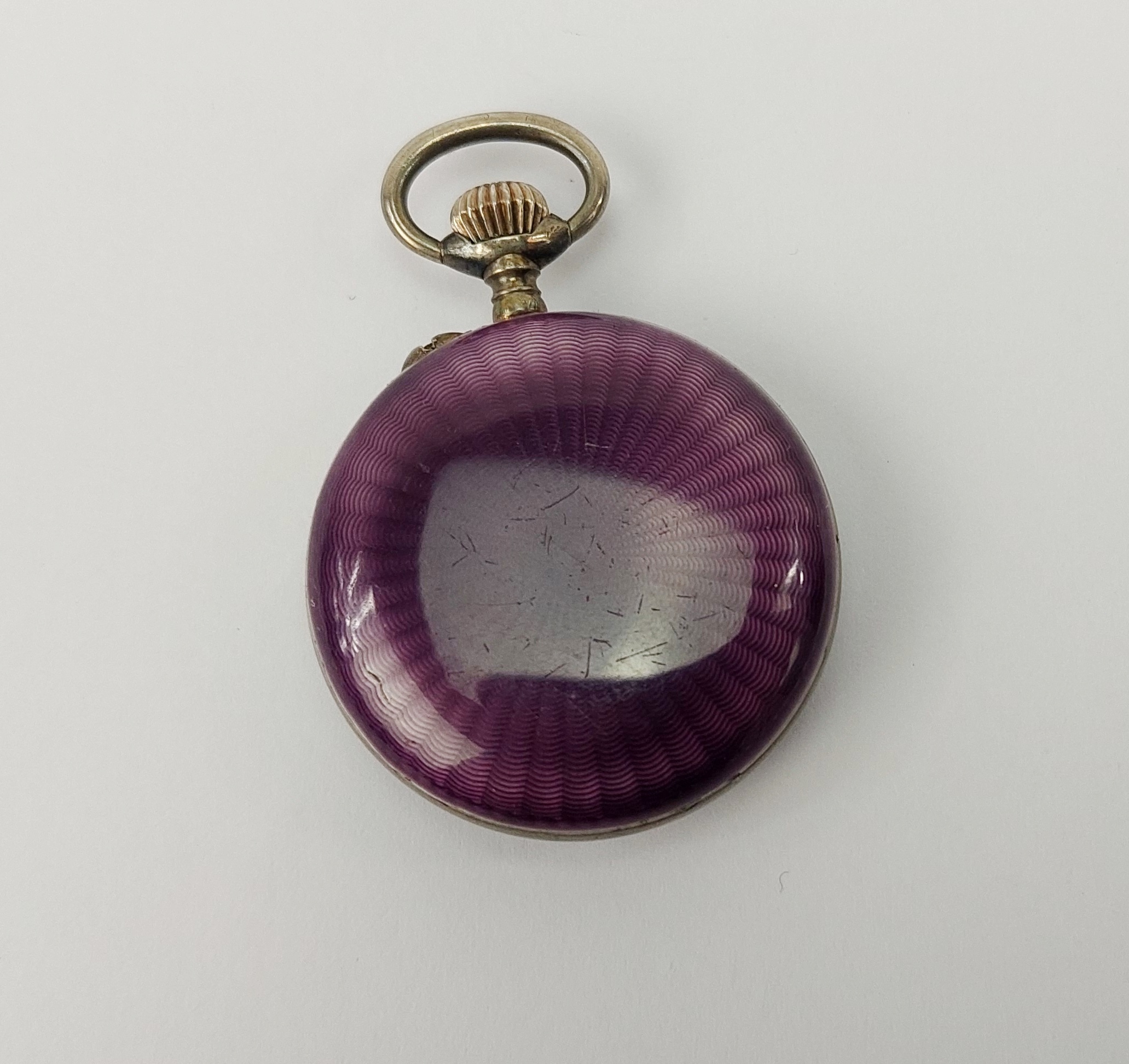 Ladies Guilloché Enamelled Manual Wind Pocket Watch - Image 2
