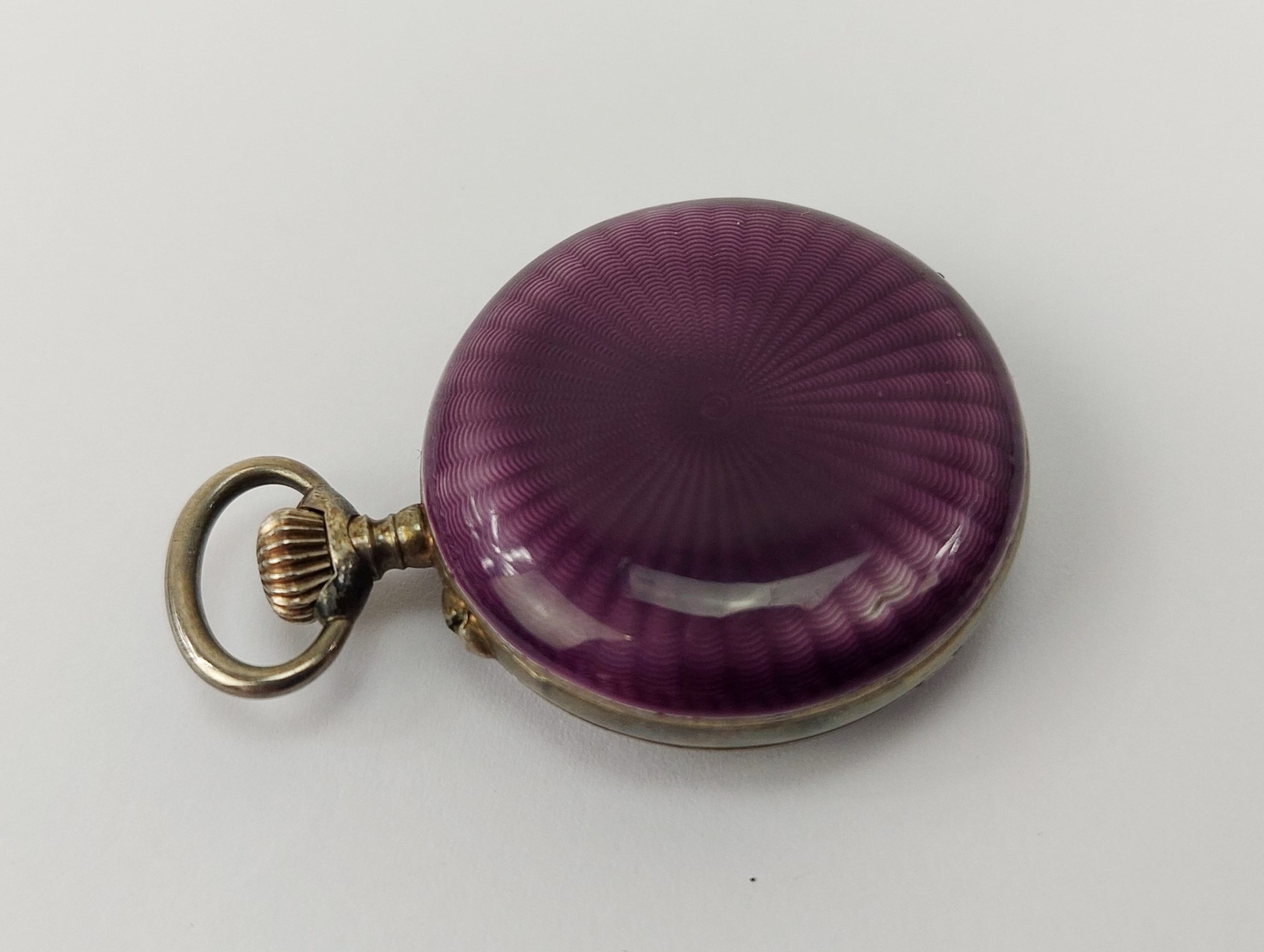 Ladies Guilloché Enamelled Manual Wind Pocket Watch - Image 7