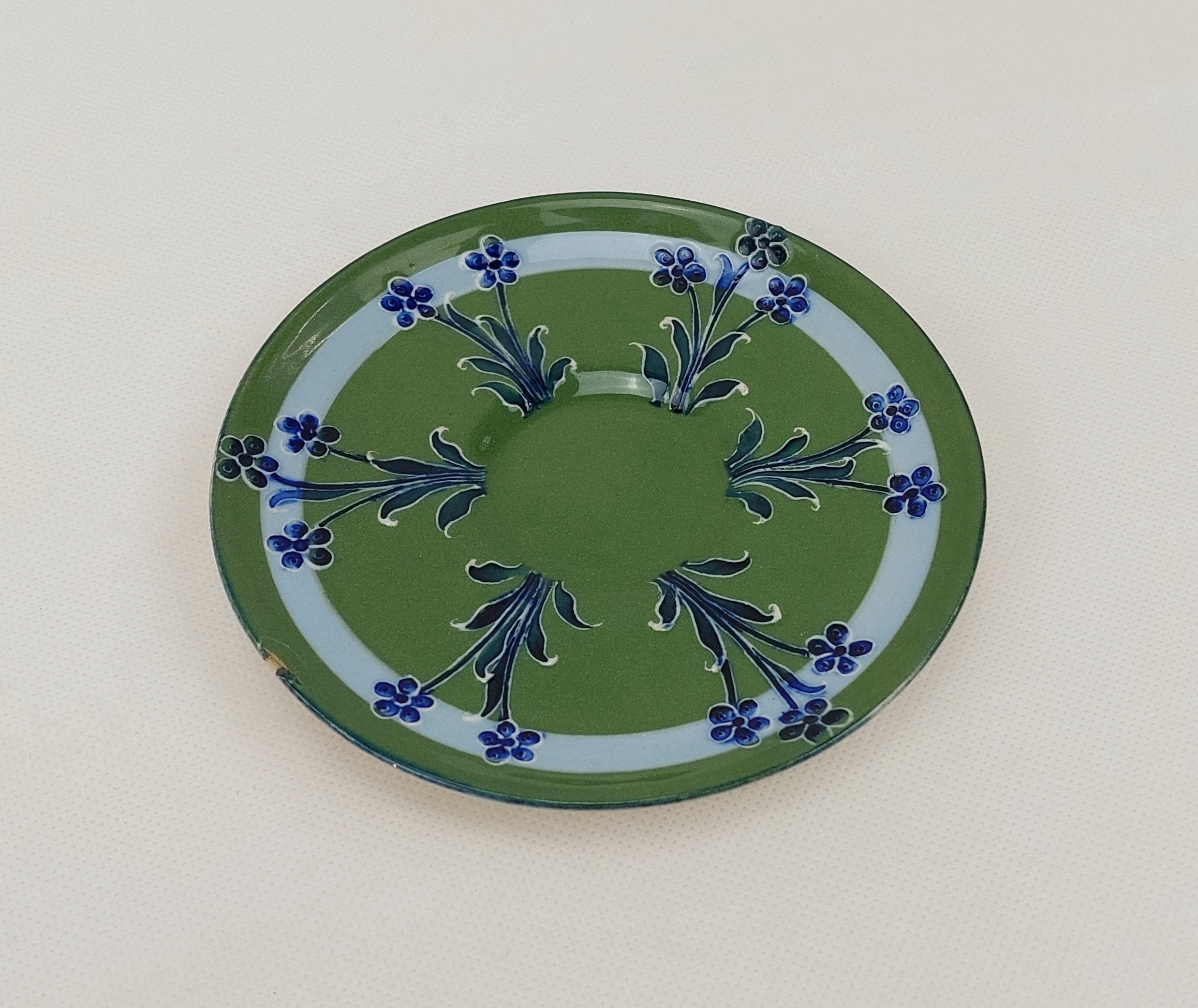 Late Victorian Moorcroft For MacIntyre Florian Ware Floral Saucer* - Image 3