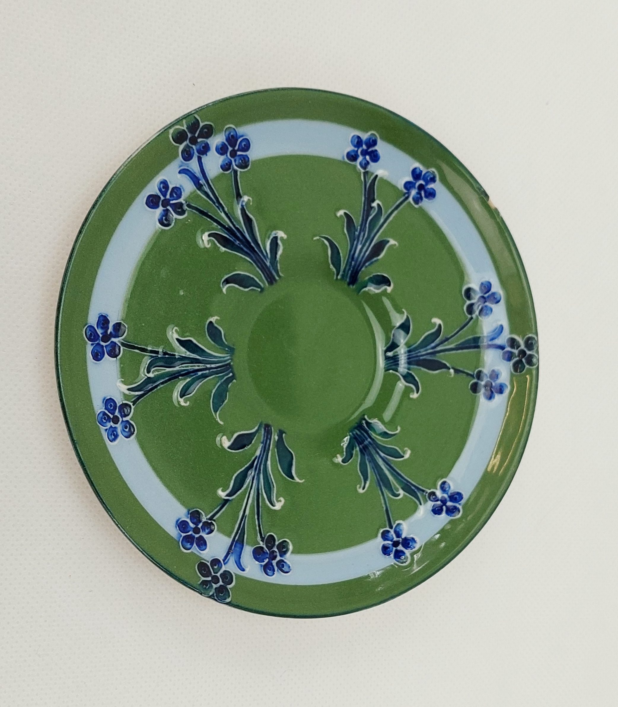 Late Victorian Moorcroft For MacIntyre Florian Ware Floral Saucer* - Image 2