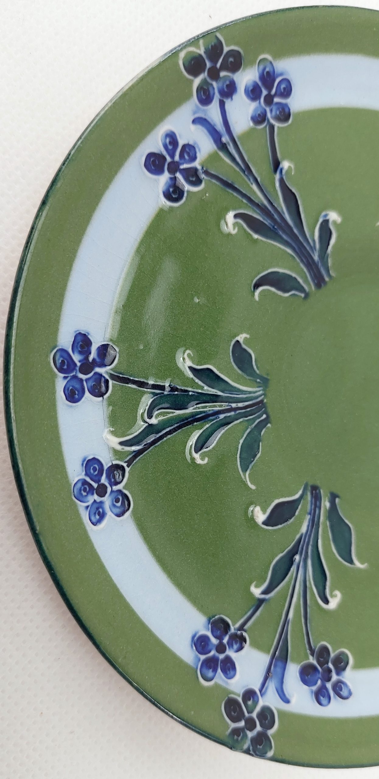 Late Victorian Moorcroft For MacIntyre Florian Ware Floral Saucer* - Image 5