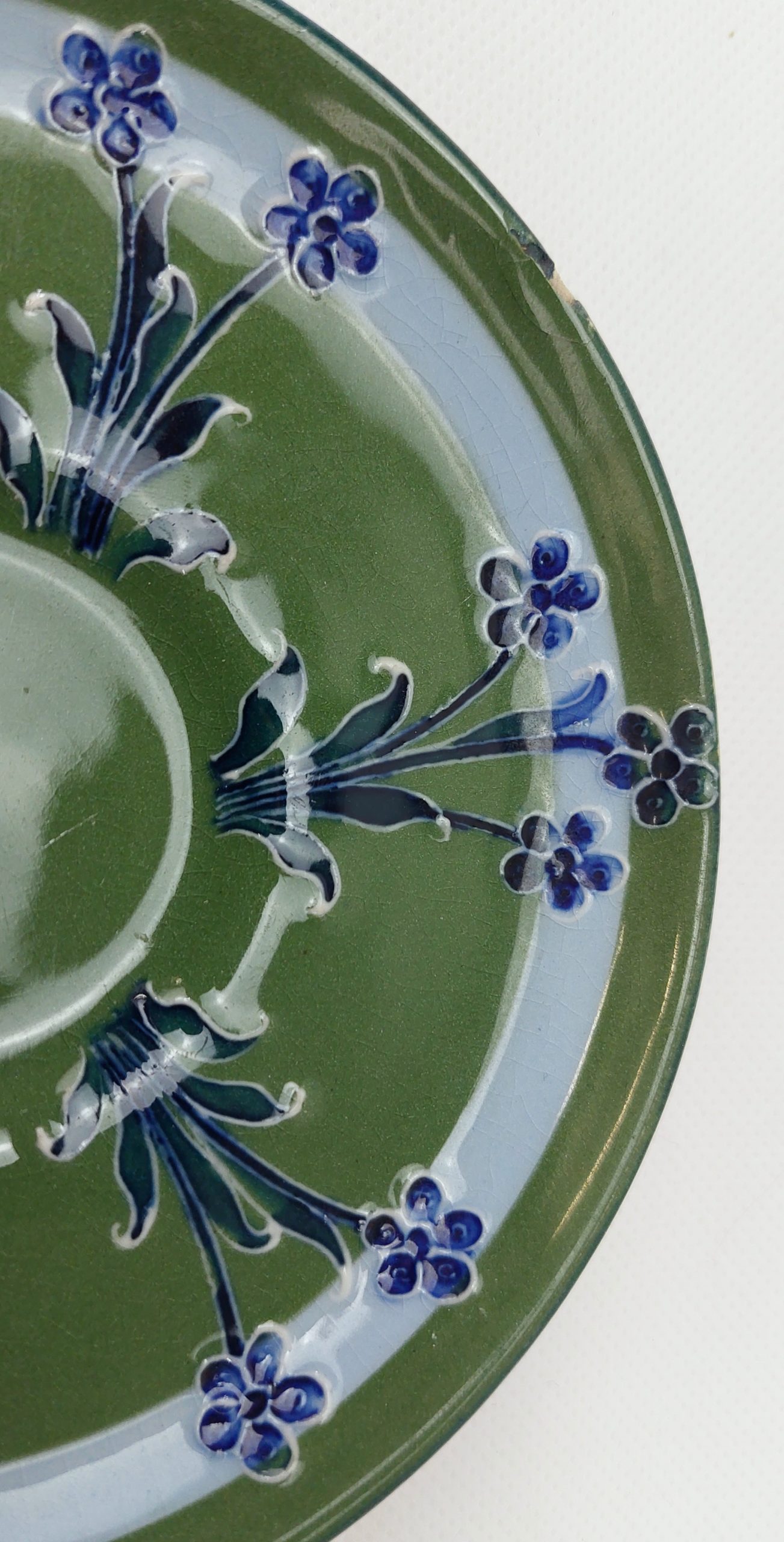 Late Victorian Moorcroft For MacIntyre Florian Ware Floral Saucer* - Image 6
