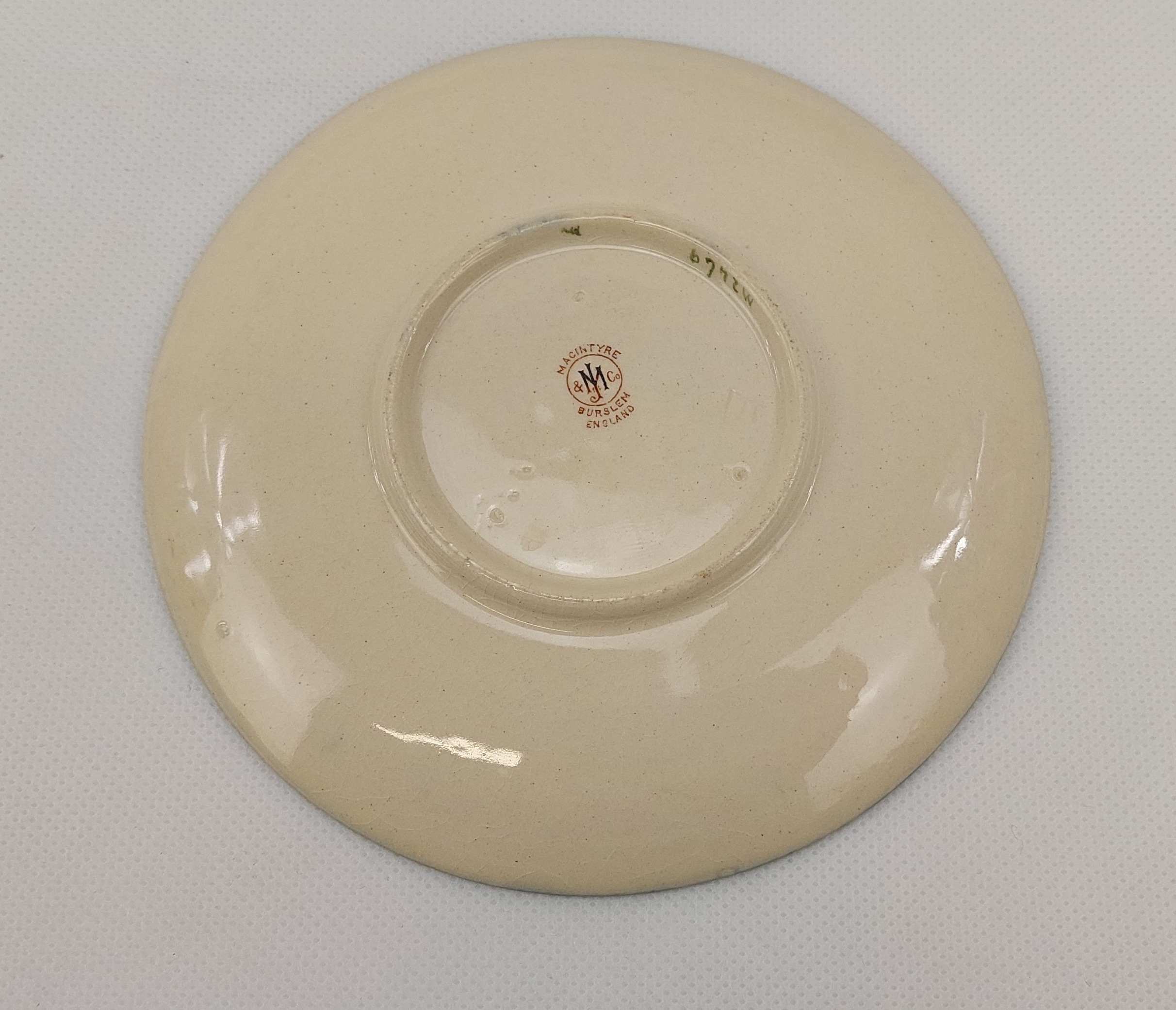 Late Victorian Moorcroft For MacIntyre Florian Ware Floral Saucer* - Image 7