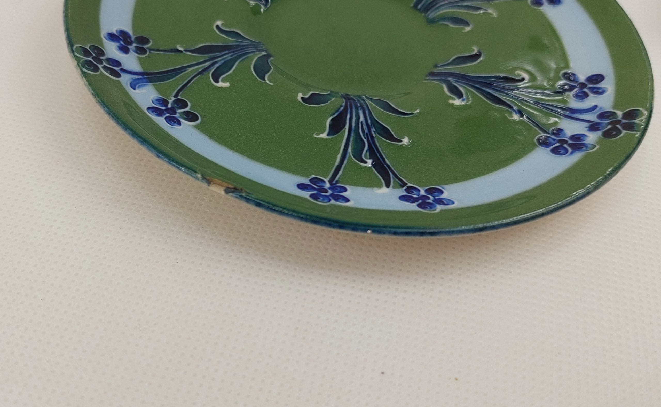 Late Victorian Moorcroft For MacIntyre Florian Ware Floral Saucer* - Image 4