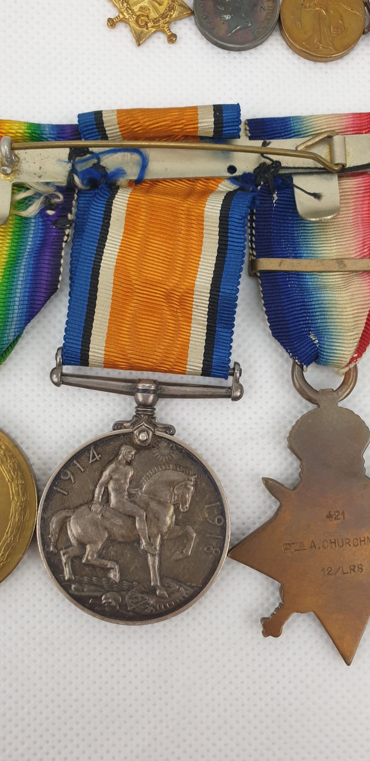 Low Numbered Private A. Churchman 12th Lancers WW1 1914 Mons Trio, Miniatures And Belgian Croix De Guerre - Image 8