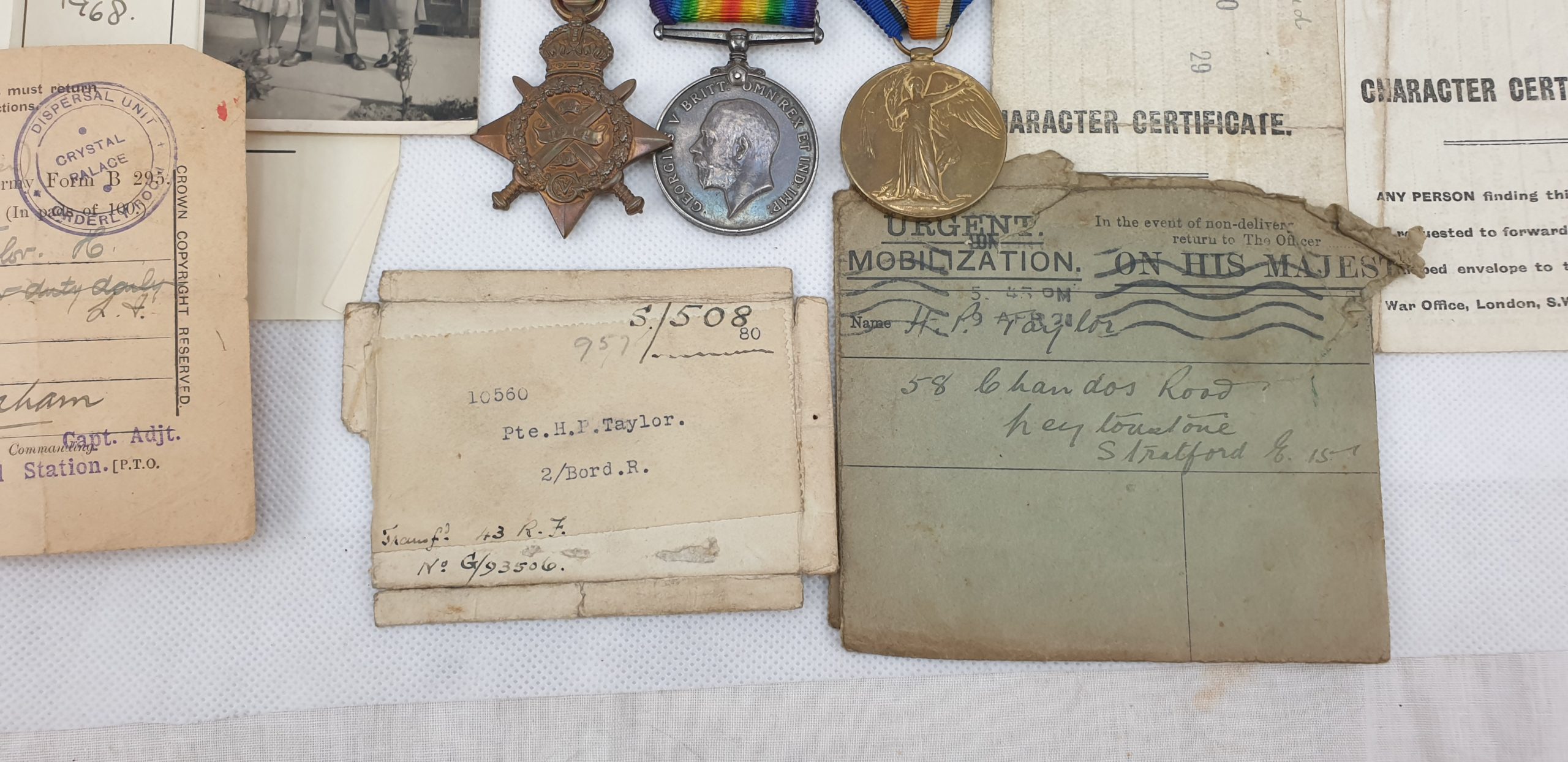Private Henry P Taylor 10560 2nd Borders 1914 Star Mons Clasp Trio And Paper Work - Image 14