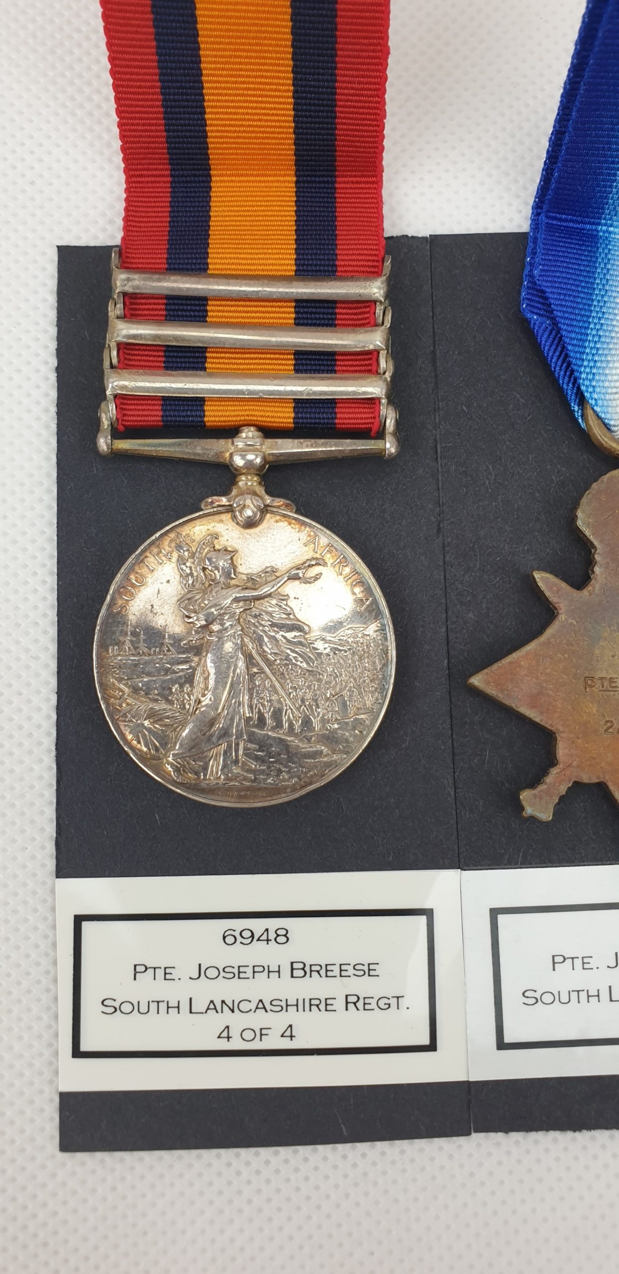 Private J. Breeze South Lancashire QSA South Africa Medal And WW1 1914 Trio - Image 4
