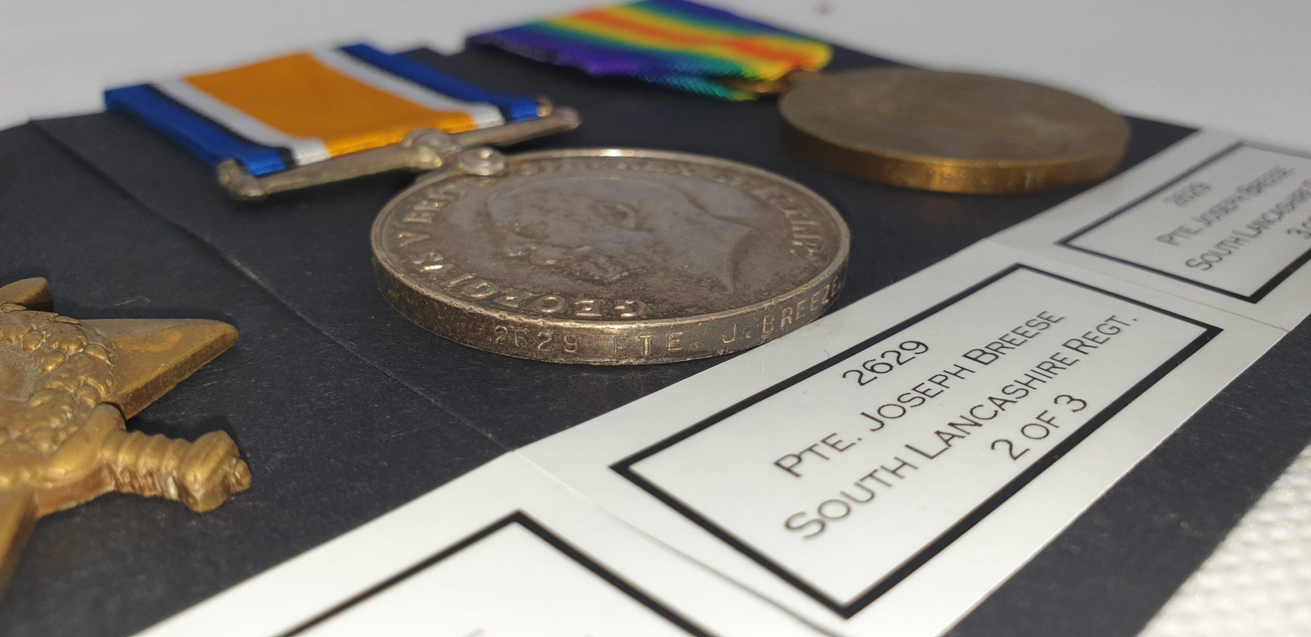Private J. Breeze South Lancashire QSA South Africa Medal And WW1 1914 Trio - Image 13