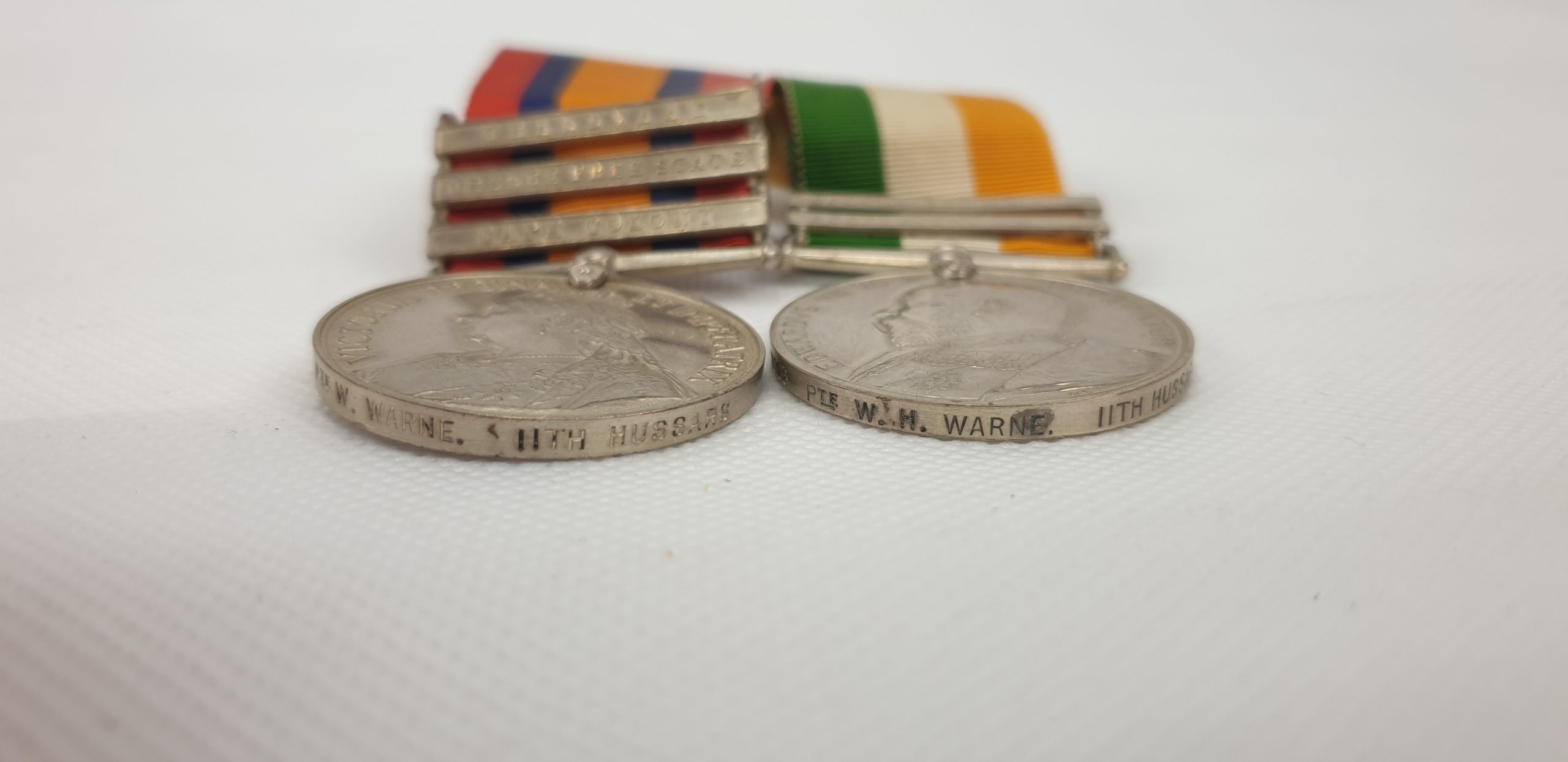 Private W H Warne 11th Hussars KSA And QSA South Africa Medal Pair - Image 2