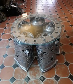 RAF Canberra Aircraft Engine Flame Tube Upcycled Table