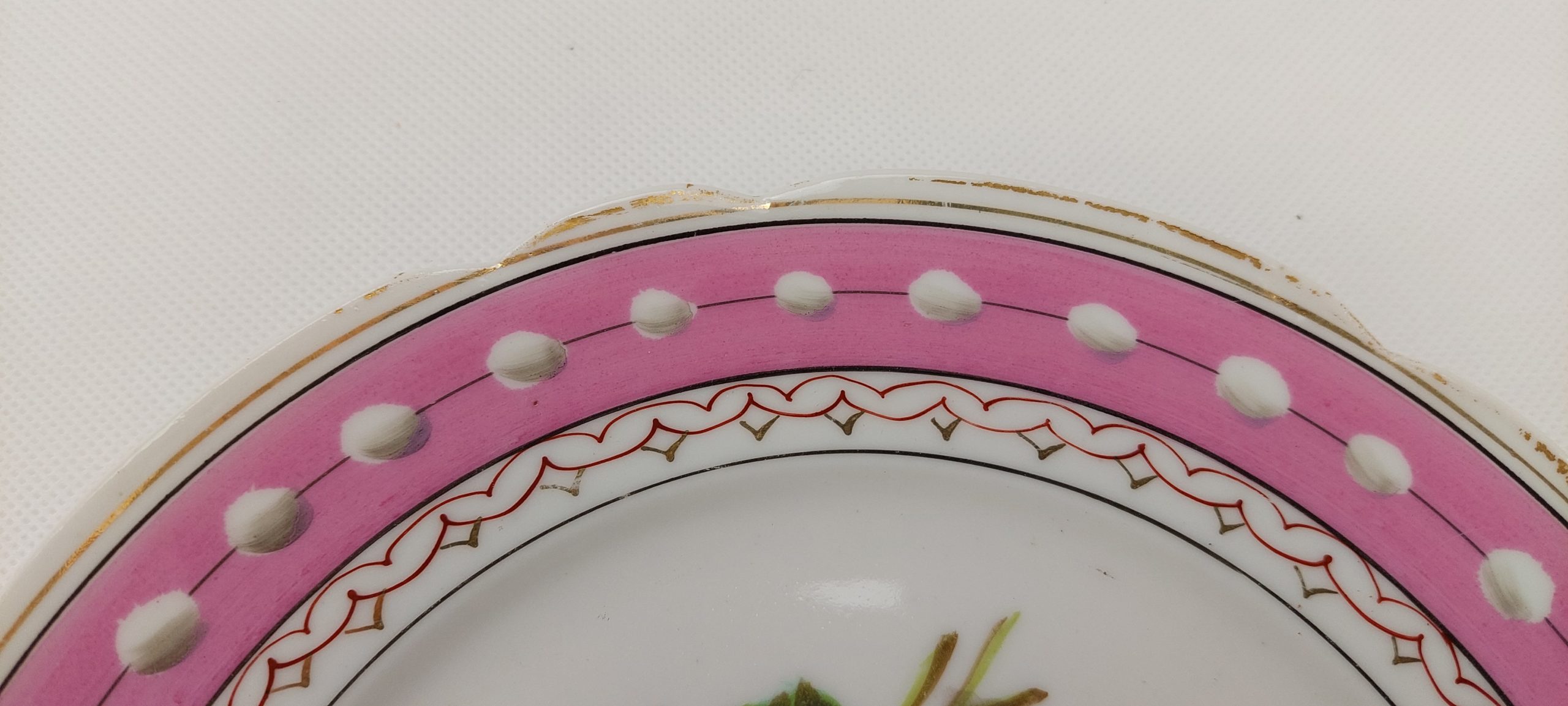 Set Of 6 Circa 1870 Hand Painted Hard Paste Porcelain Plates - Image 10