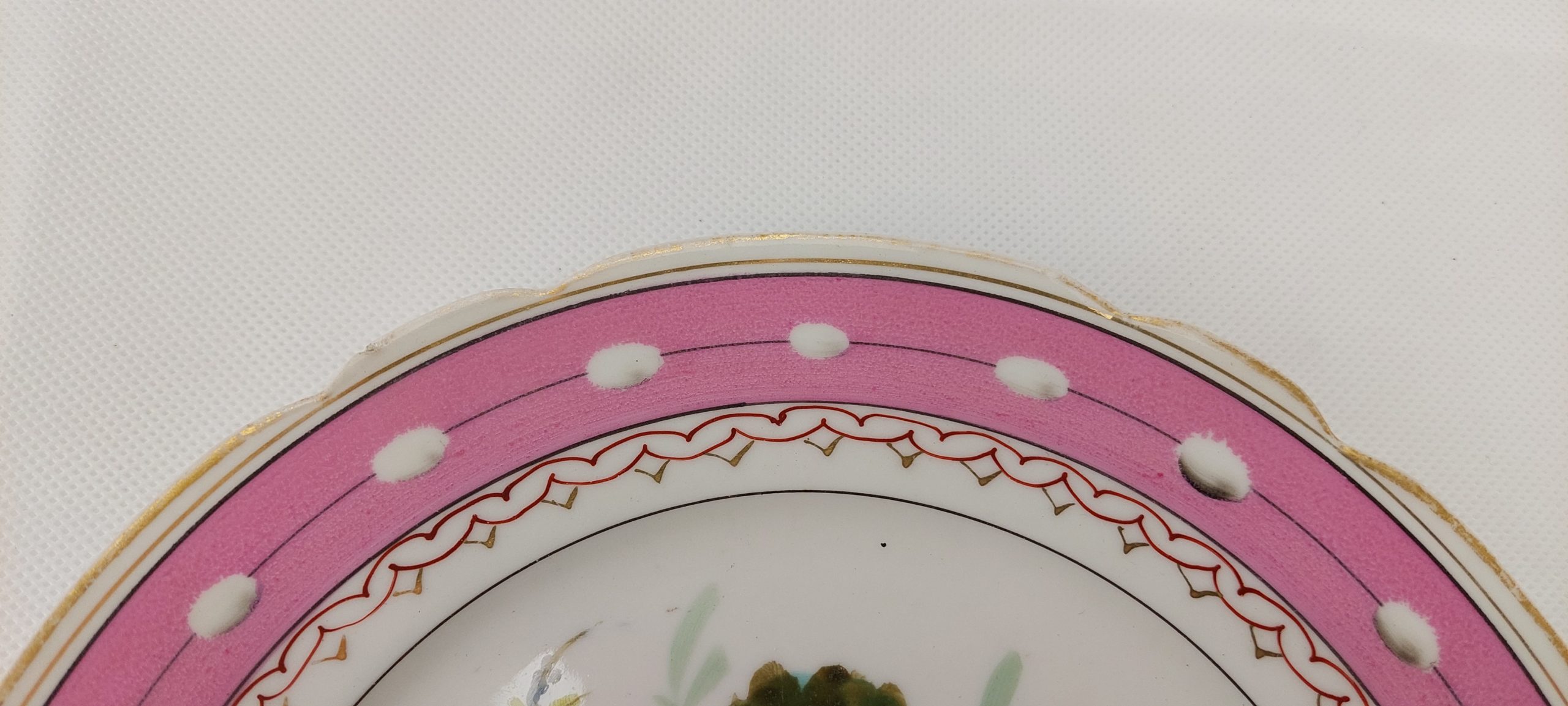 Set Of 6 Circa 1870 Hand Painted Hard Paste Porcelain Plates - Image 12