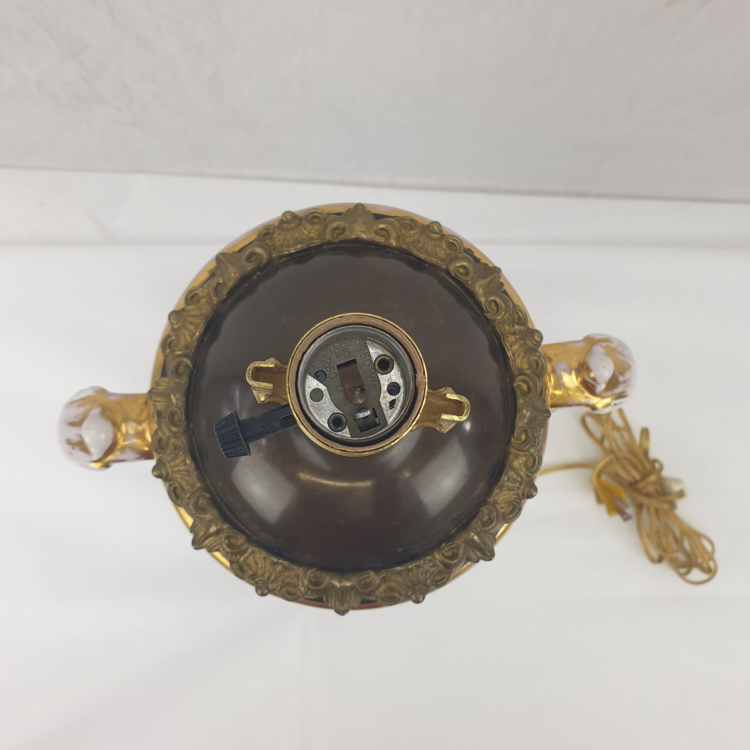 Sevres Style Urn Vase With Ornate Ormolu Mounts Porcelain Table Lamp - Image 9