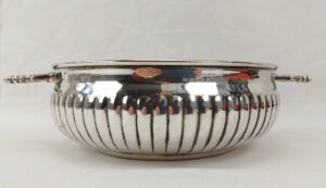 Silver Plated Reeded Twin Handled Bowl By Luke Of Atlanta