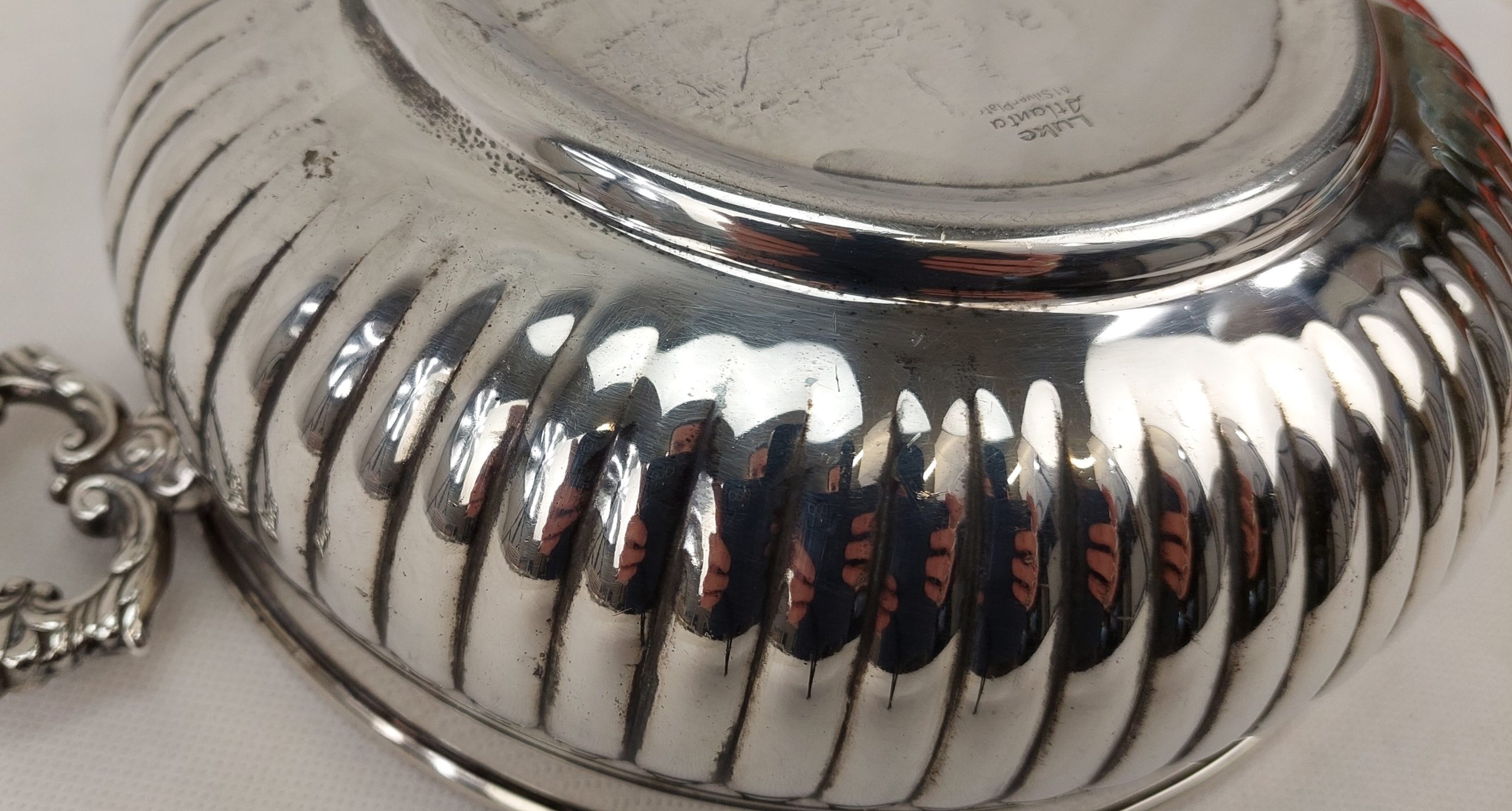 Silver Plated Reeded Twin Handled Bowl By Luke Of Atlanta - Image 5