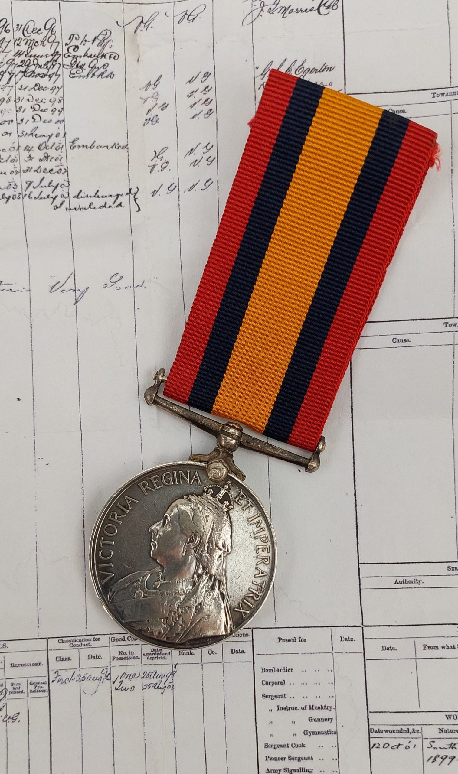 Queens South Africa Medal Private E J Wall HMS Doris RMLI Royal Marines Light Infantry - Image 2