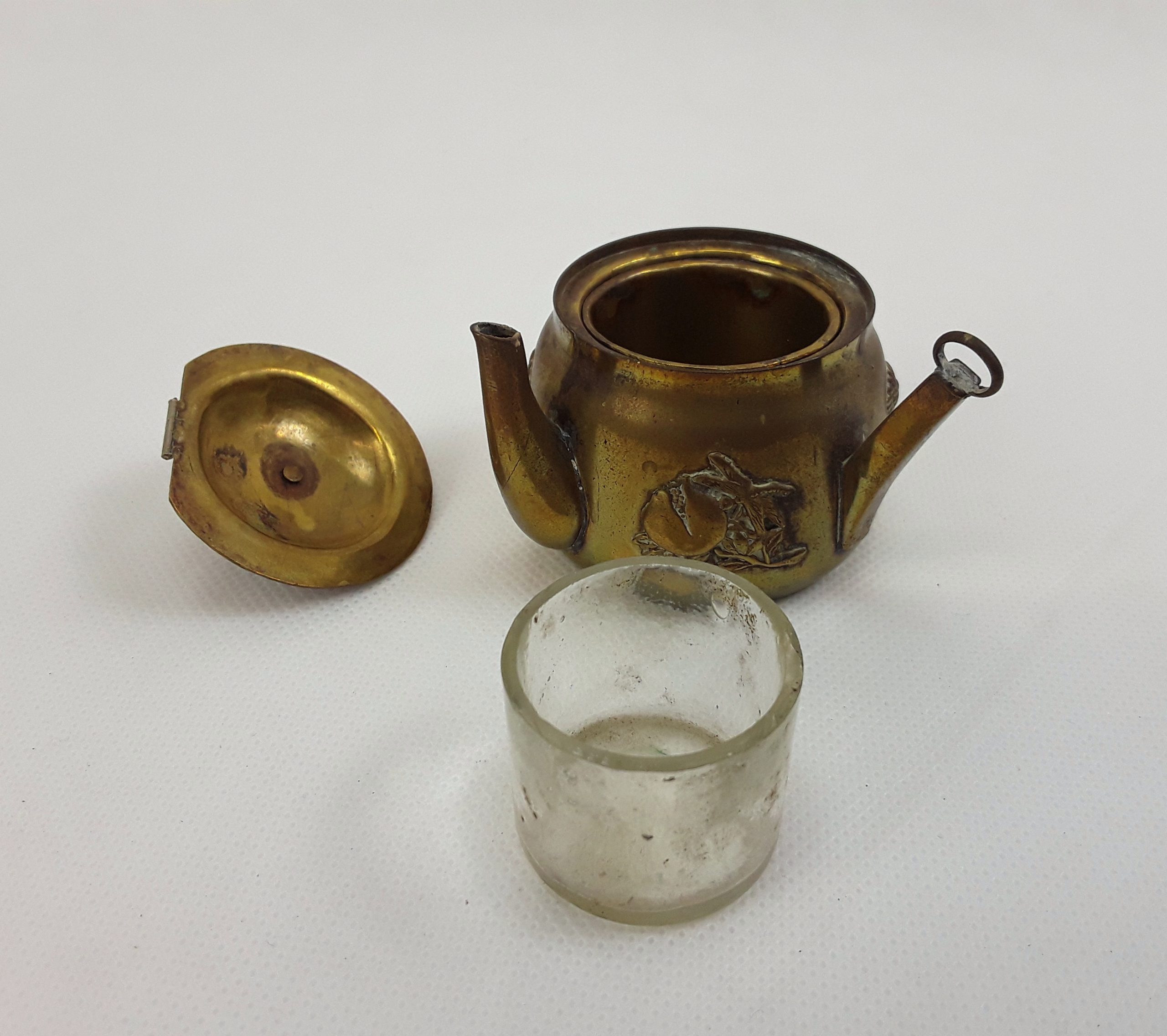 Victorian Novelty Brass Inkwell - Image 5