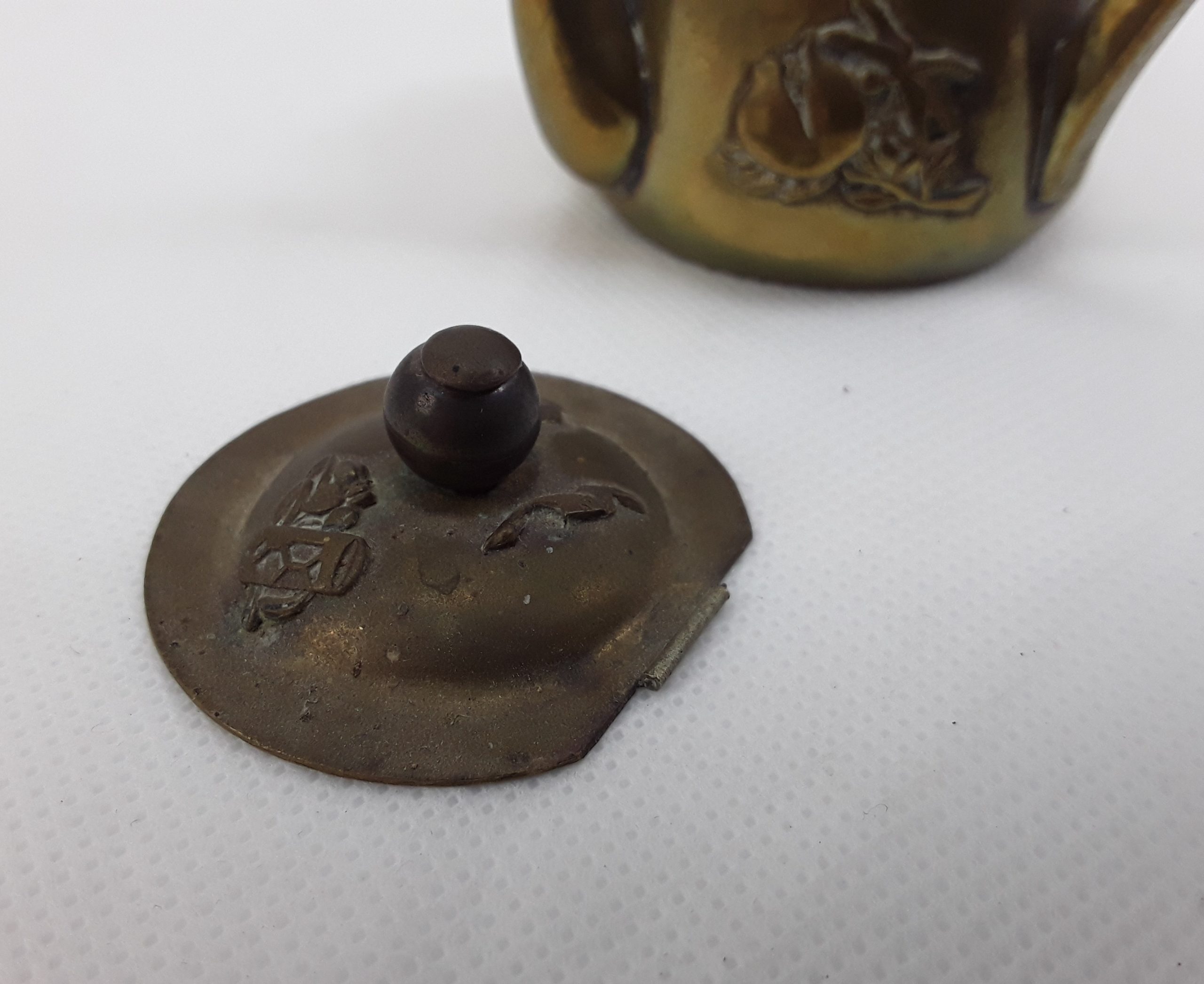 Victorian Novelty Brass Inkwell - Image 4