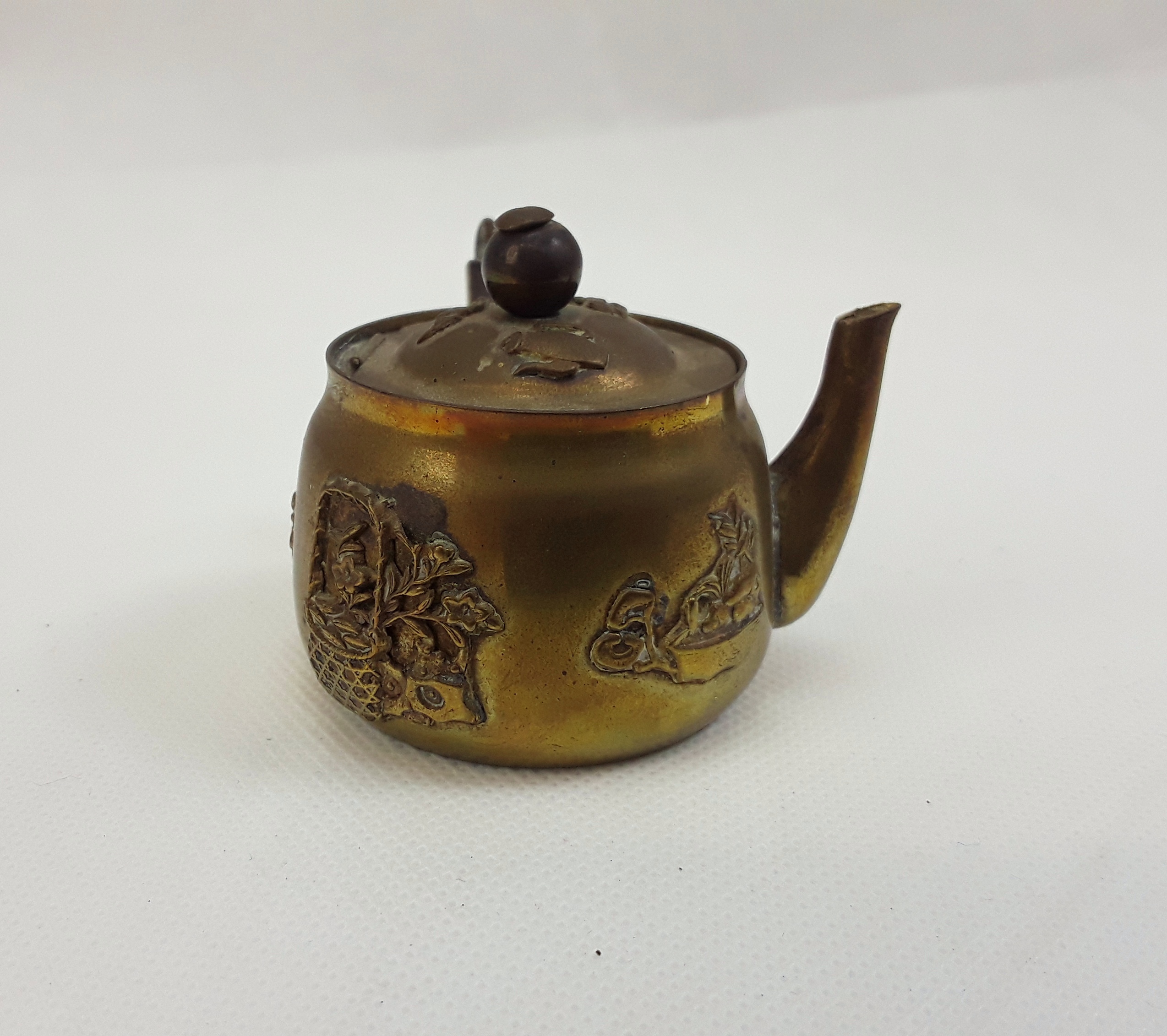 Victorian Novelty Brass Inkwell - Image 2