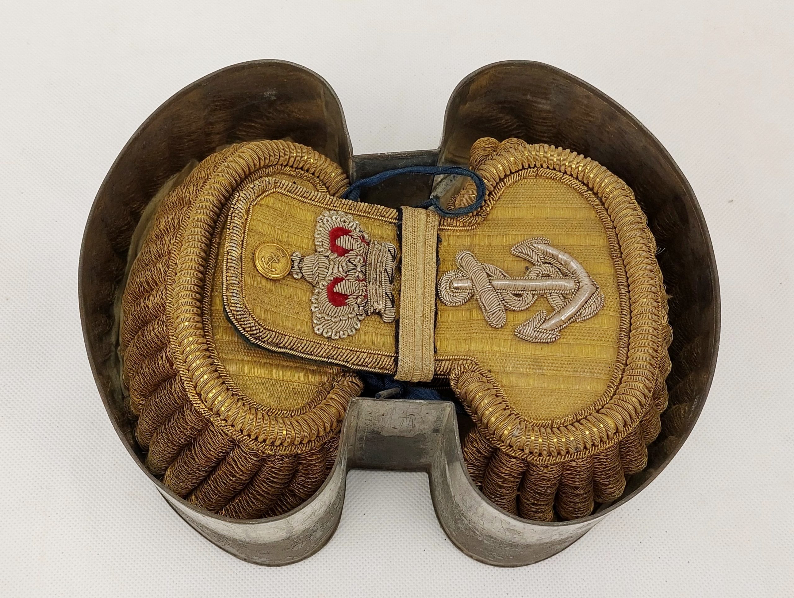 Victorian Royal Navy Post Captains Bullion Epaulettes In Tin - Image 2