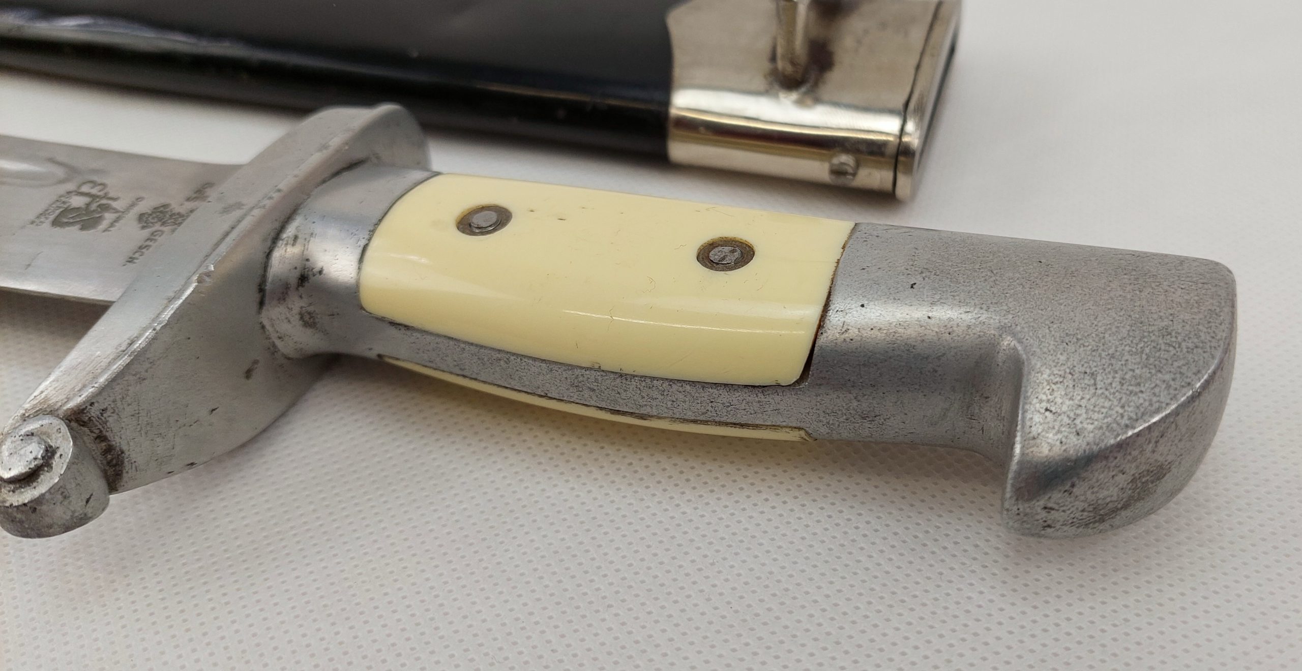 WW2 German Teno Technische Nothillfe Hewer Dagger Matched Low Numbered 0087 - Image 14