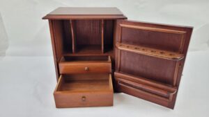 Antique Smokers Cabinet With Internal Drawers And Pipe Rack