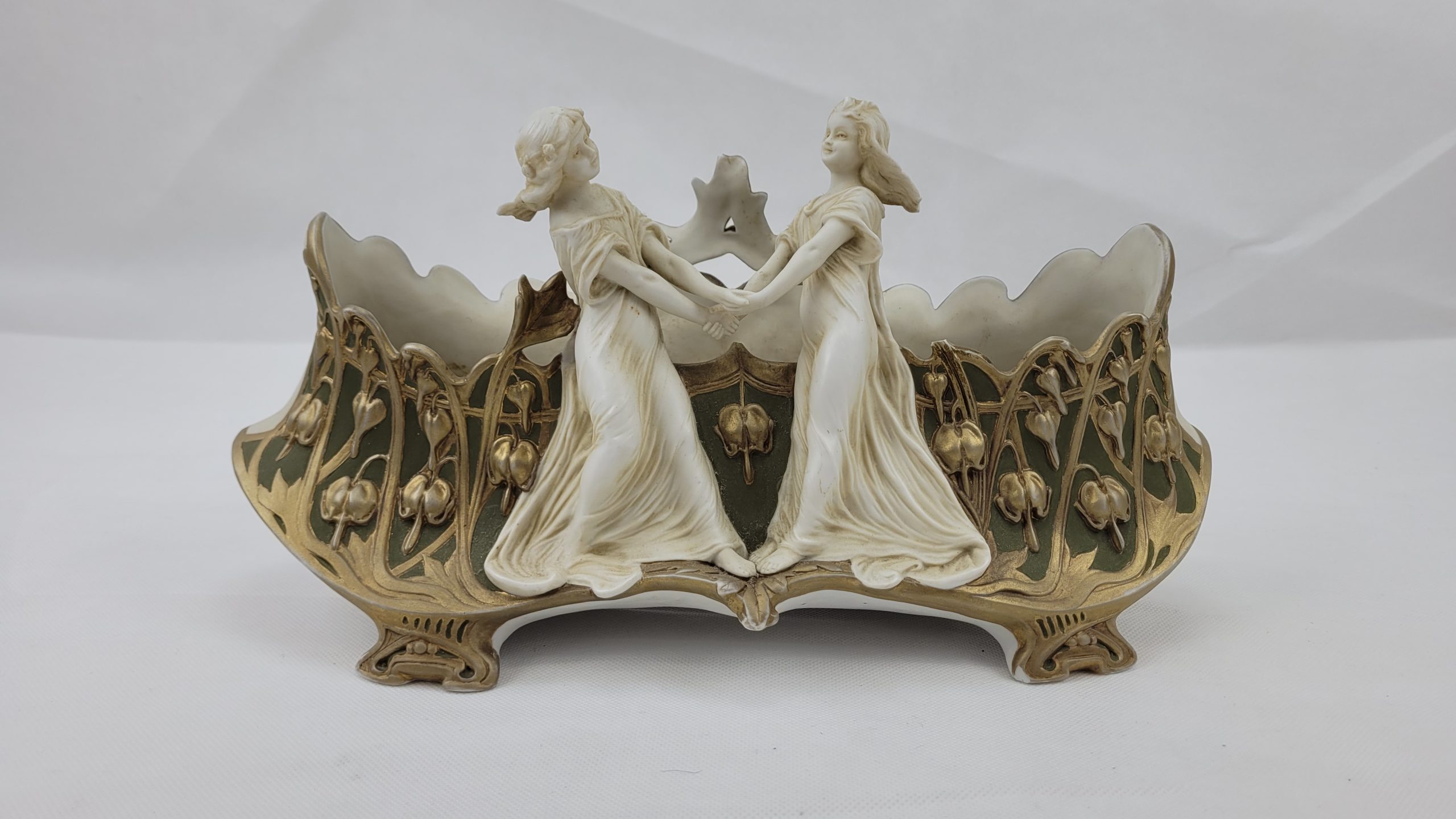Art Nouveau Bisque Porcelain Jardiniere With Dancing Girls*