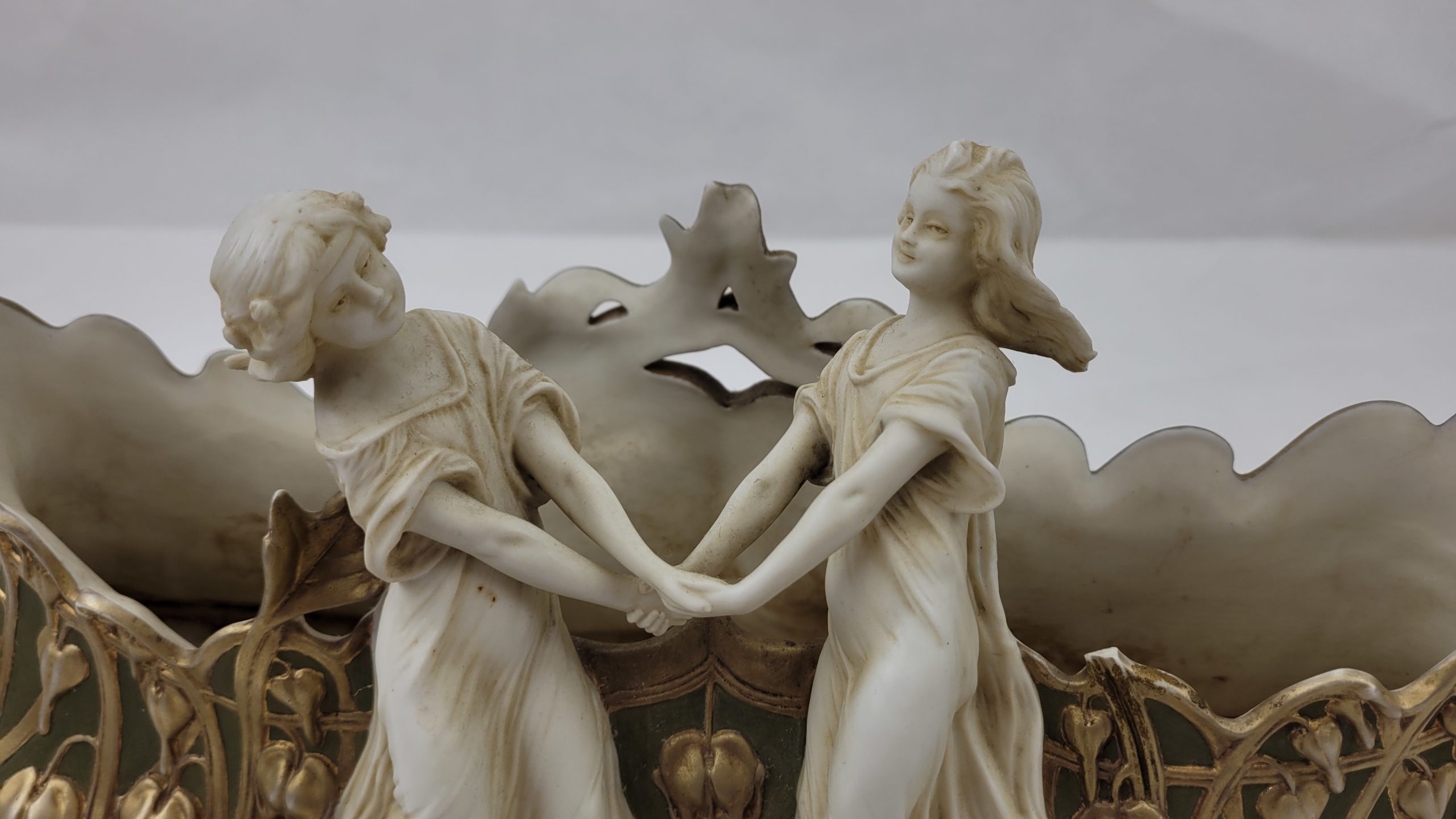 Art Nouveau Bisque Porcelain Jardiniere With Dancing Girls* - Image 4