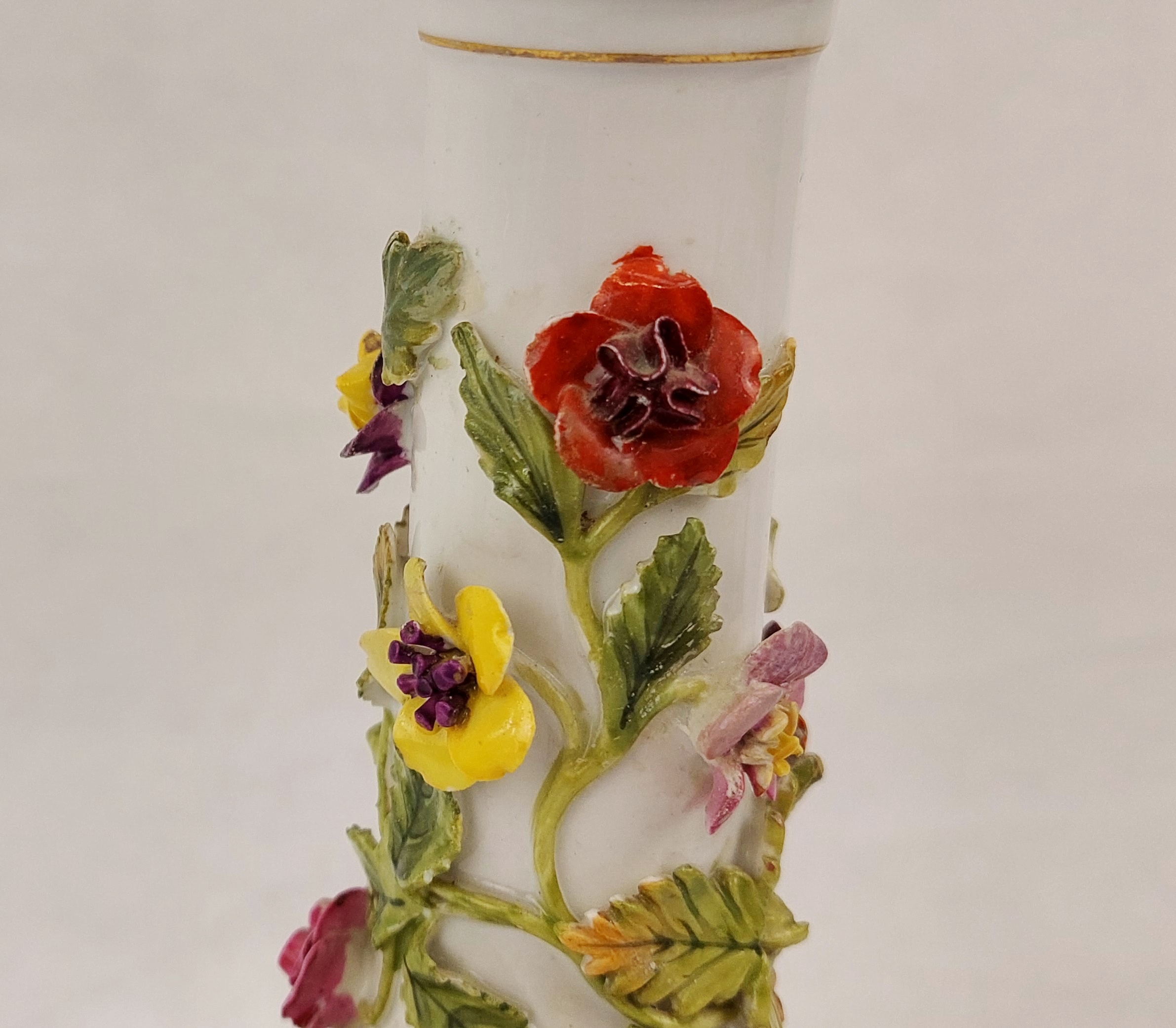 Circa 1895 Carl Thieme Of Potschappel Germany Flower Encrusted Vase - Image 7