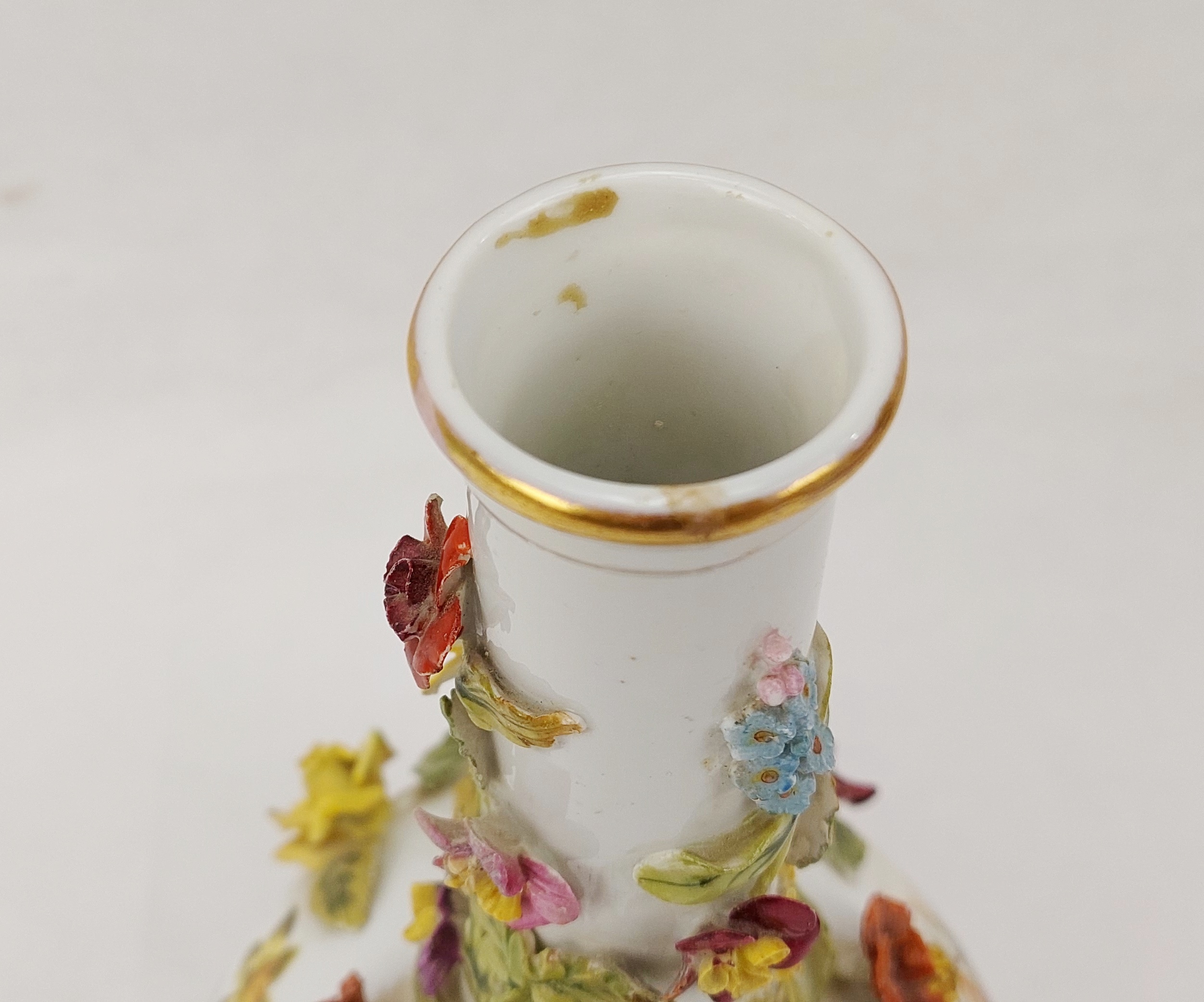 Circa 1895 Carl Thieme Of Potschappel Germany Flower Encrusted Vase - Image 13