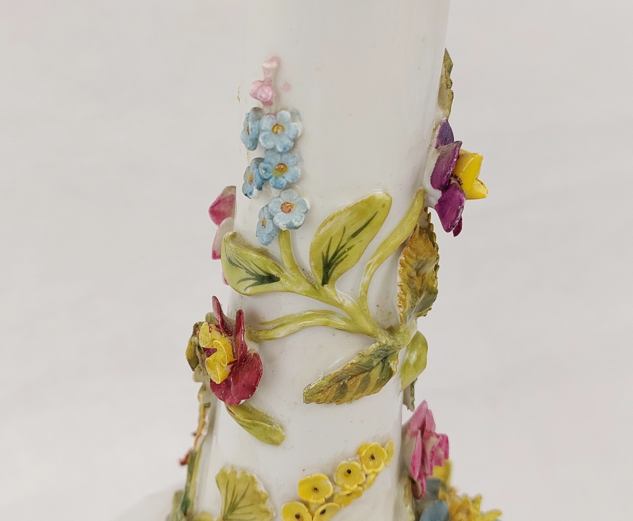Circa 1895 Carl Thieme Of Potschappel Germany Flower Encrusted Vase - Image 6