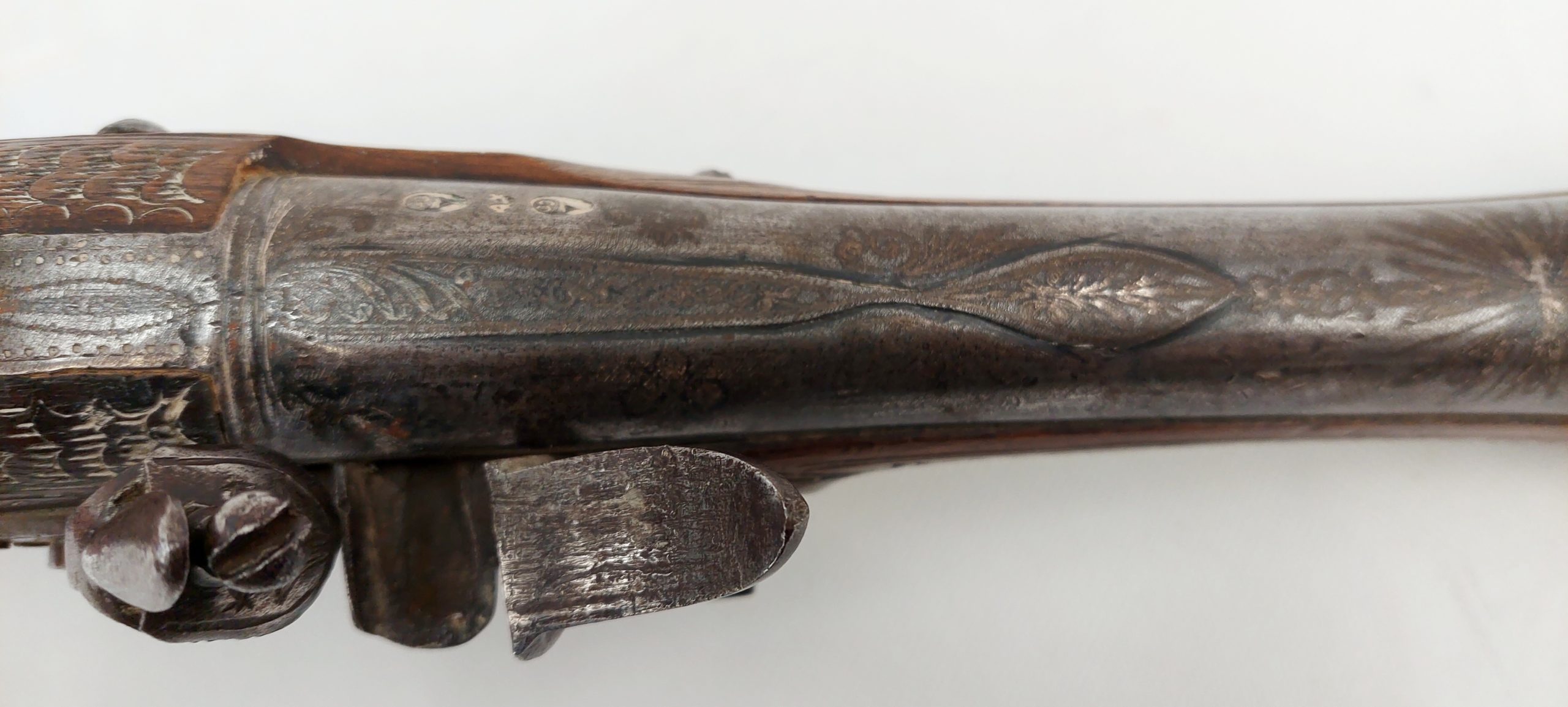 Finely Carved 19th Century Ottoman Empire Blunderbuss Holster Flintlock Pistol - Image 7