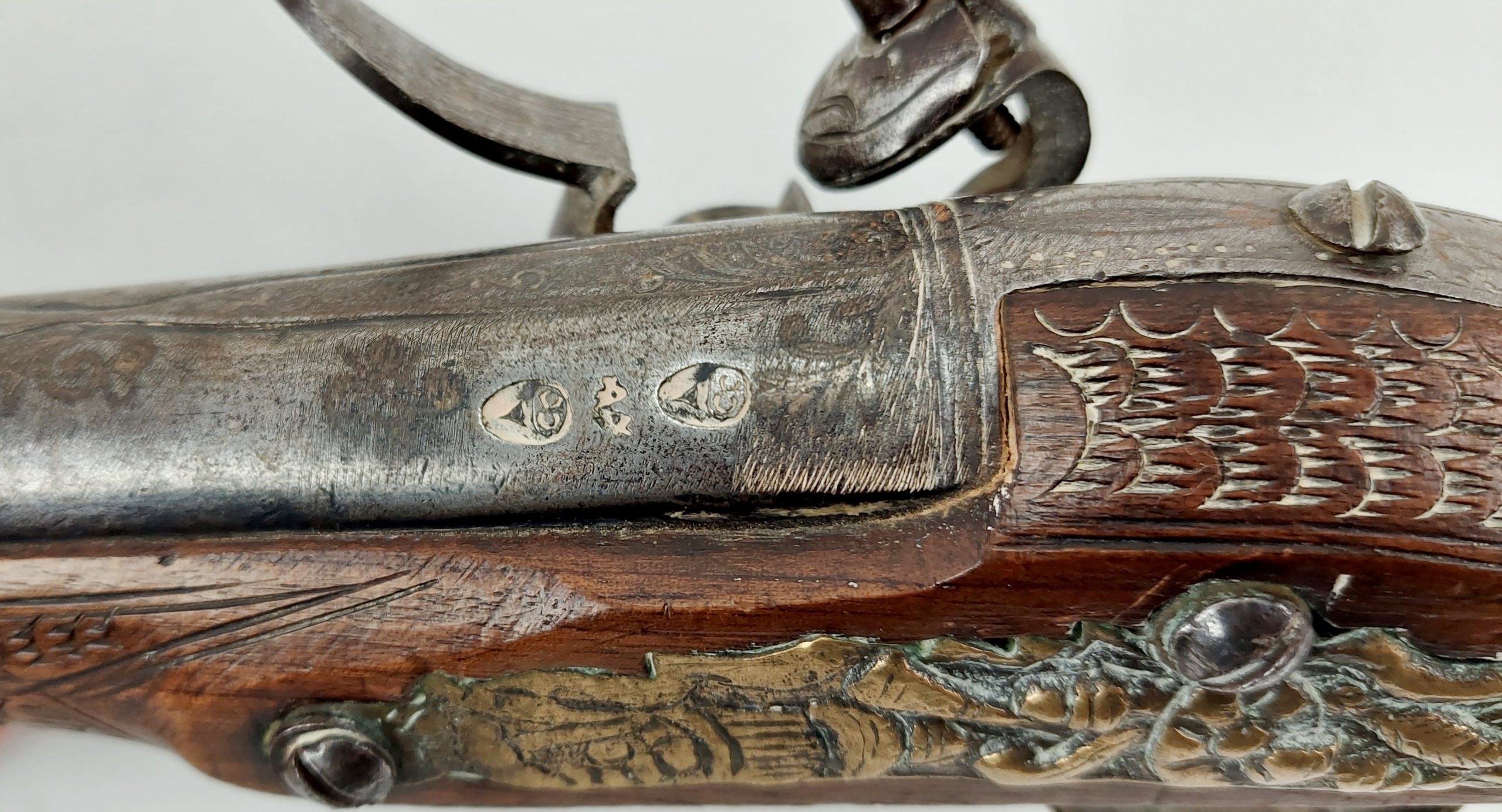 Finely Carved 19th Century Ottoman Empire Blunderbuss Holster Flintlock Pistol - Image 3