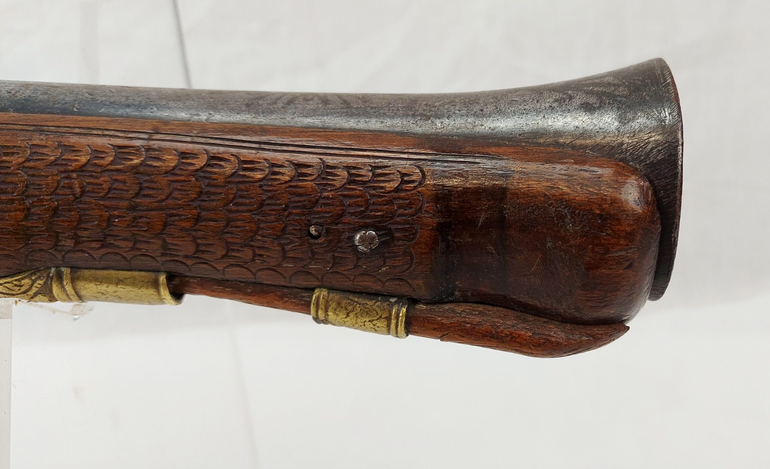 Finely Carved 19th Century Ottoman Empire Blunderbuss Holster Flintlock Pistol - Image 16