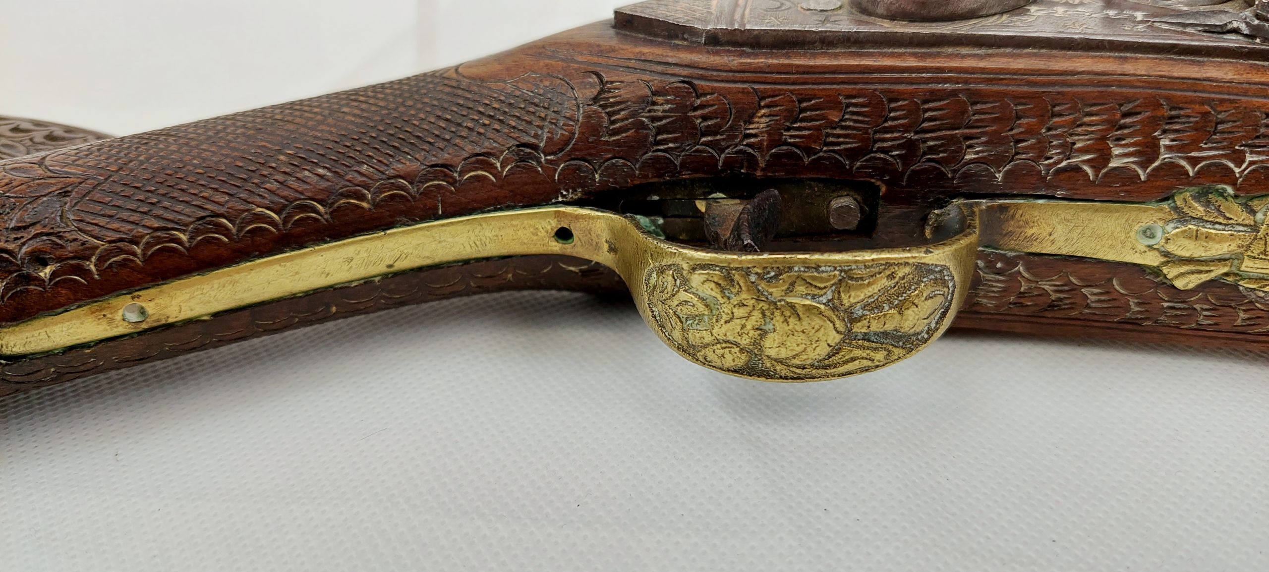 Finely Carved 19th Century Ottoman Empire Blunderbuss Holster Flintlock Pistol - Image 5