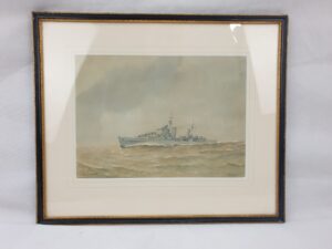 HMS Sirius Dido Class Light Cruiser Watercolour By Eric Tufnell*