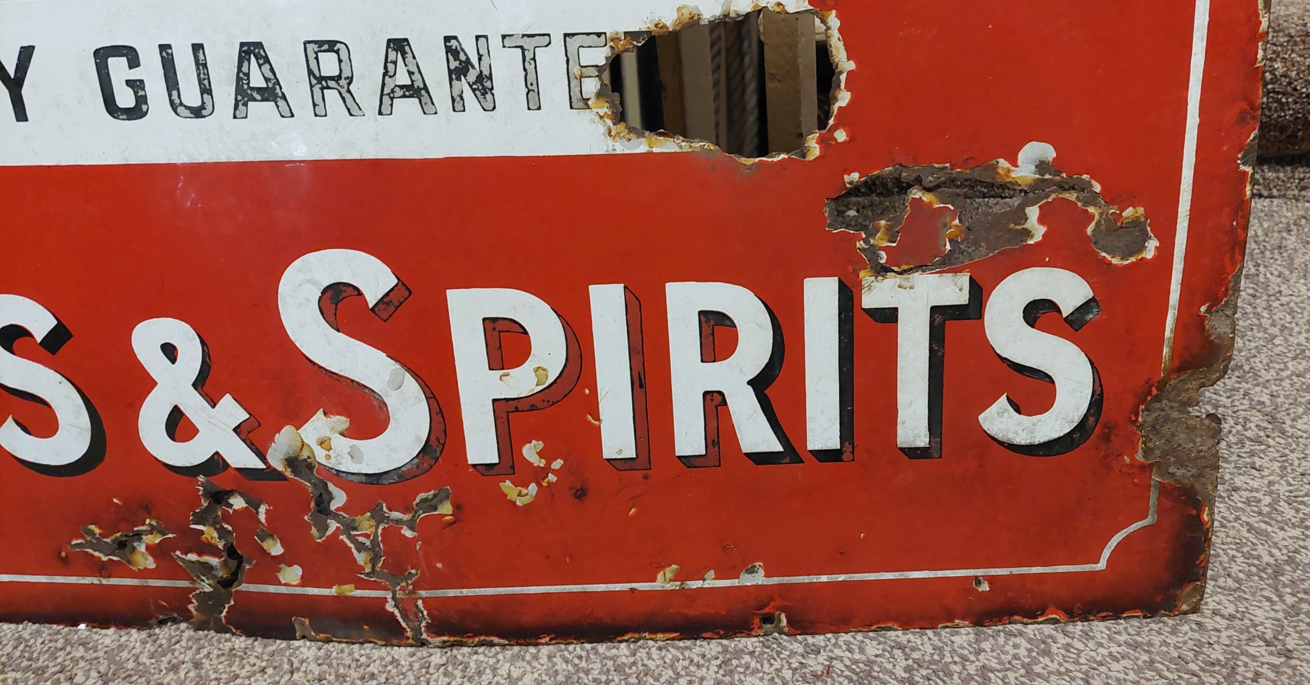 Gilbeys Wines & Spirits Enamel On Tin Advertising Sign* - Image 3