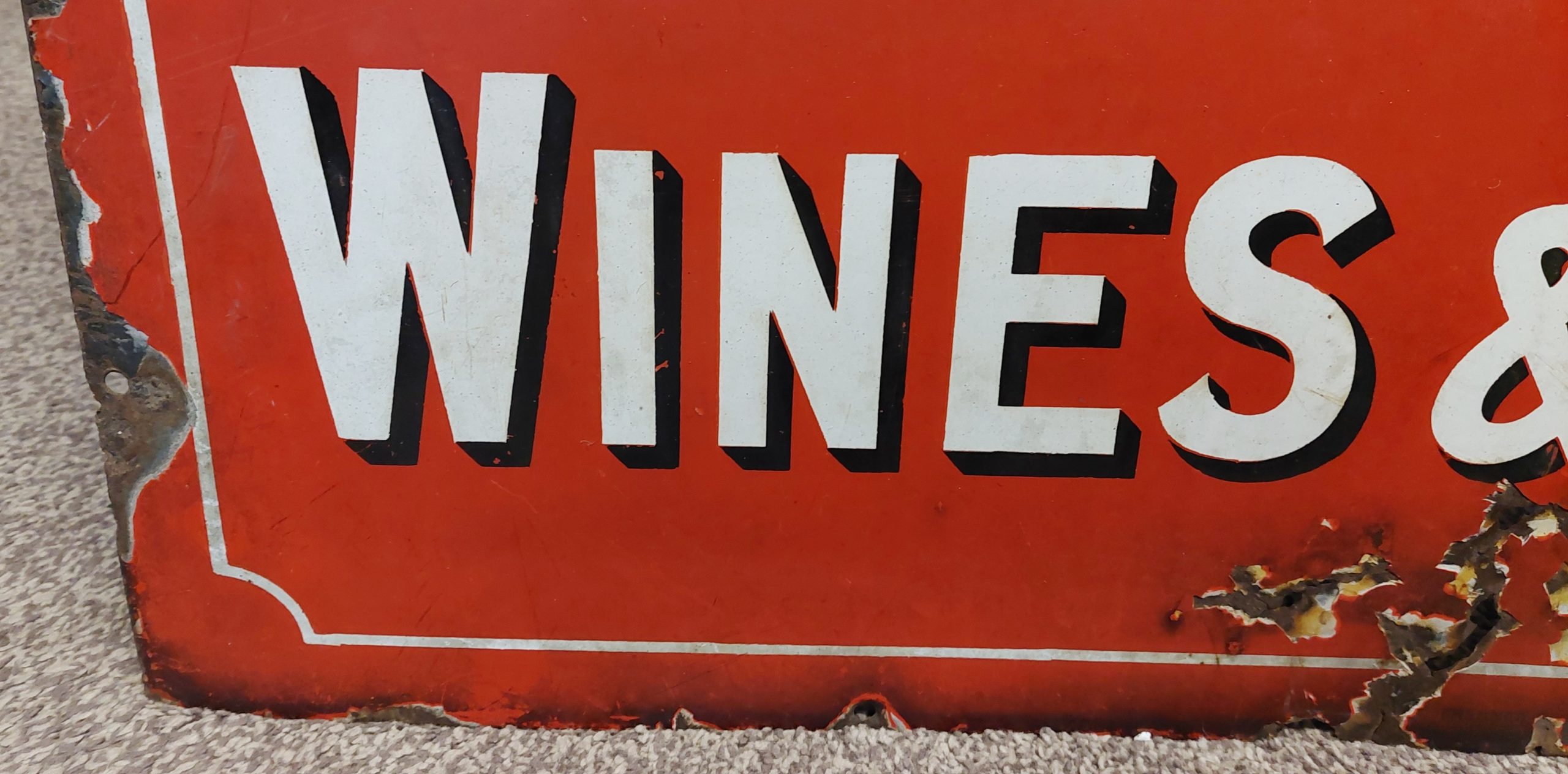 Gilbeys Wines & Spirits Enamel On Tin Advertising Sign* - Image 5