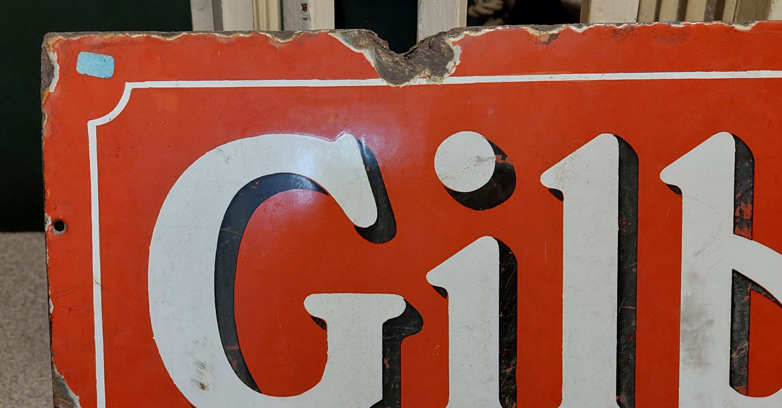 Gilbeys Wines & Spirits Enamel On Tin Advertising Sign* - Image 6