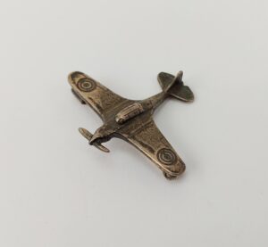 WW2 Sterling Silver RAF Fighter Plane Badge