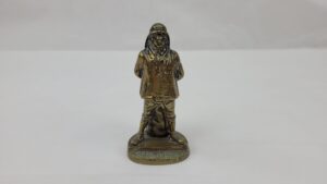 Vintage Solid Brass Trawlermans Table Vesta Match Stand